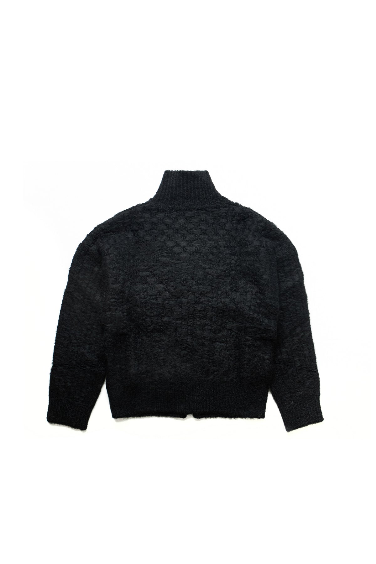 Jil Sander+ Alpaca Mohair Basketweave Zip Up Sweater Sweaters Black 8954