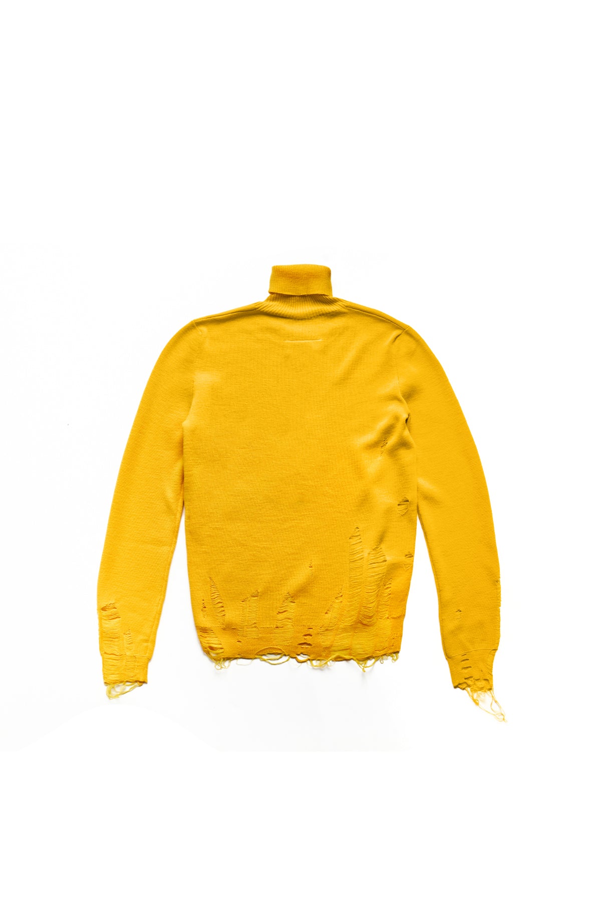 MM6 Maison Margiela Destroyed Fitted Turtlneck Yellow 10867