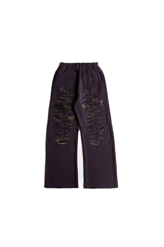 MM6 Maison Margiela Destroyed Relaxed Fit Sweatpants Purple 10872