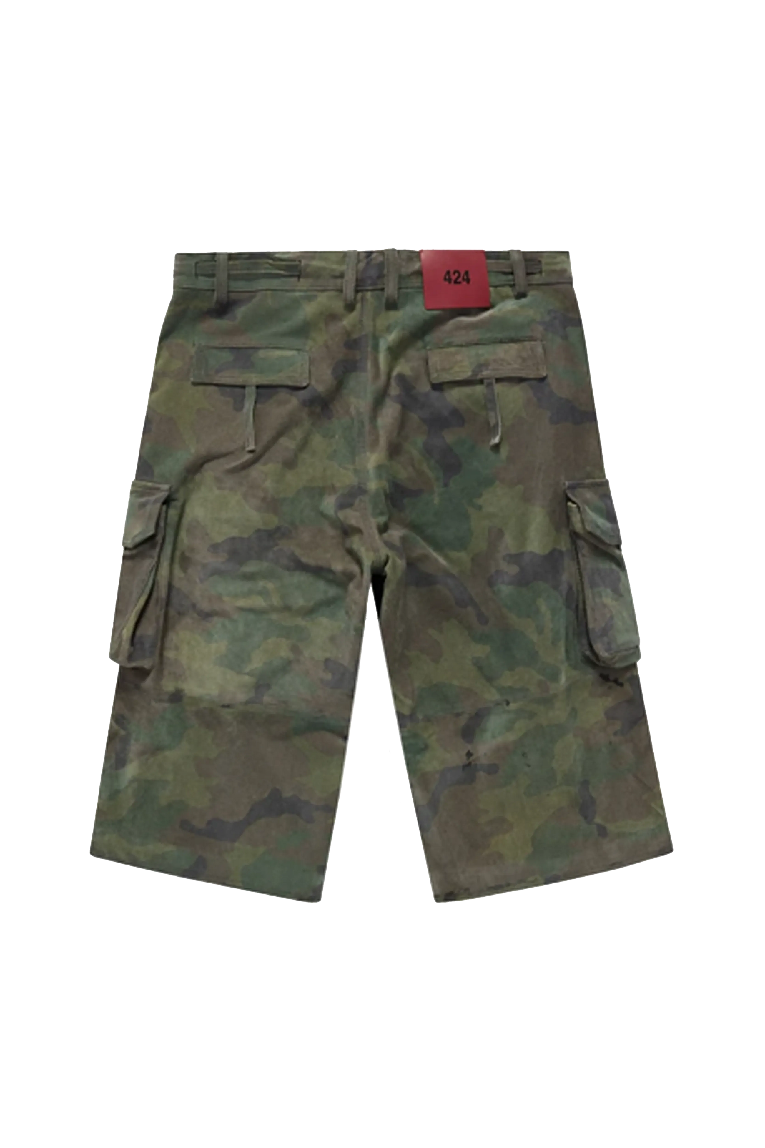 424 Suede Bermuda Shorts In Camouflage 8726