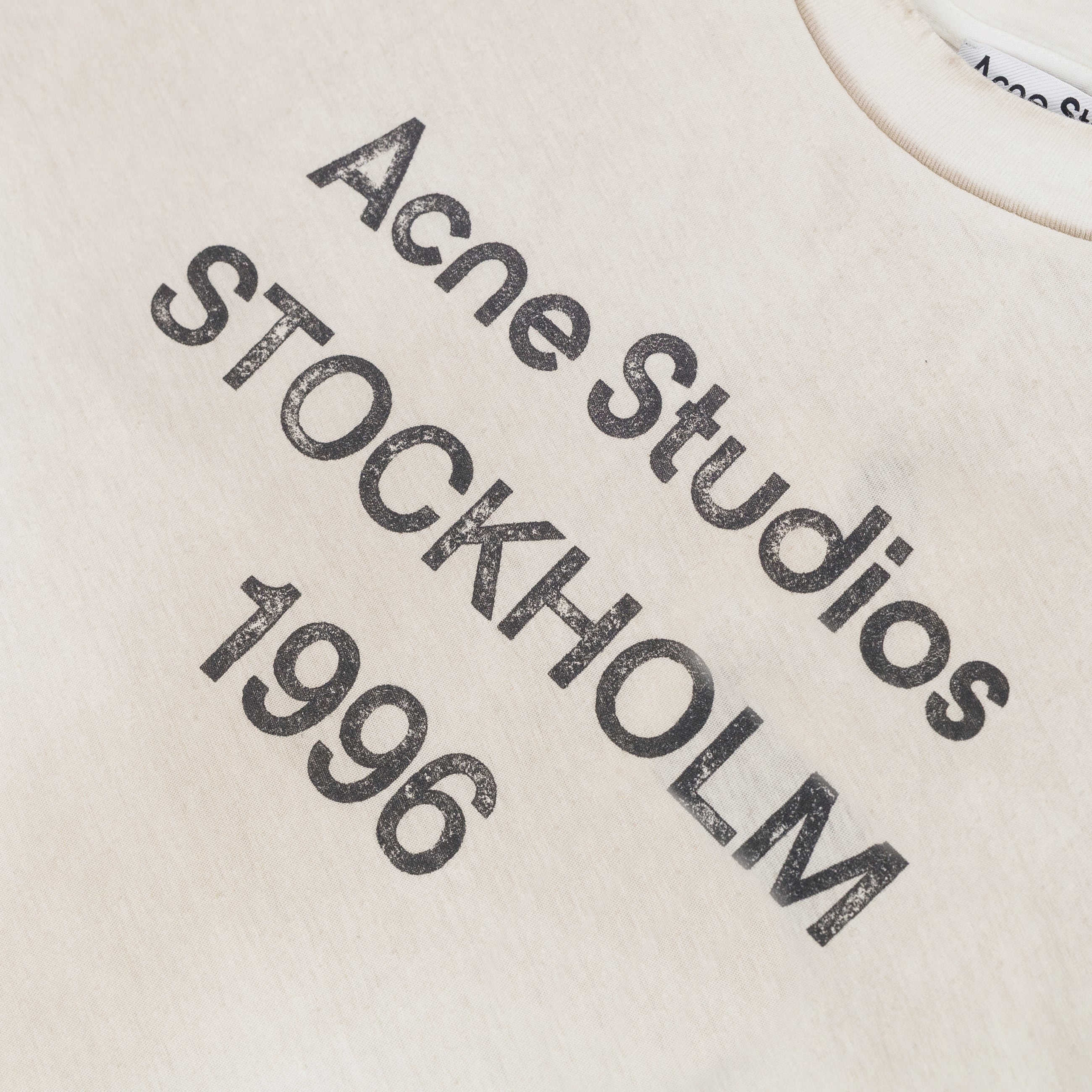 Acne Studios Short Sleeve Logo T-Shirt Dusty White — view 3