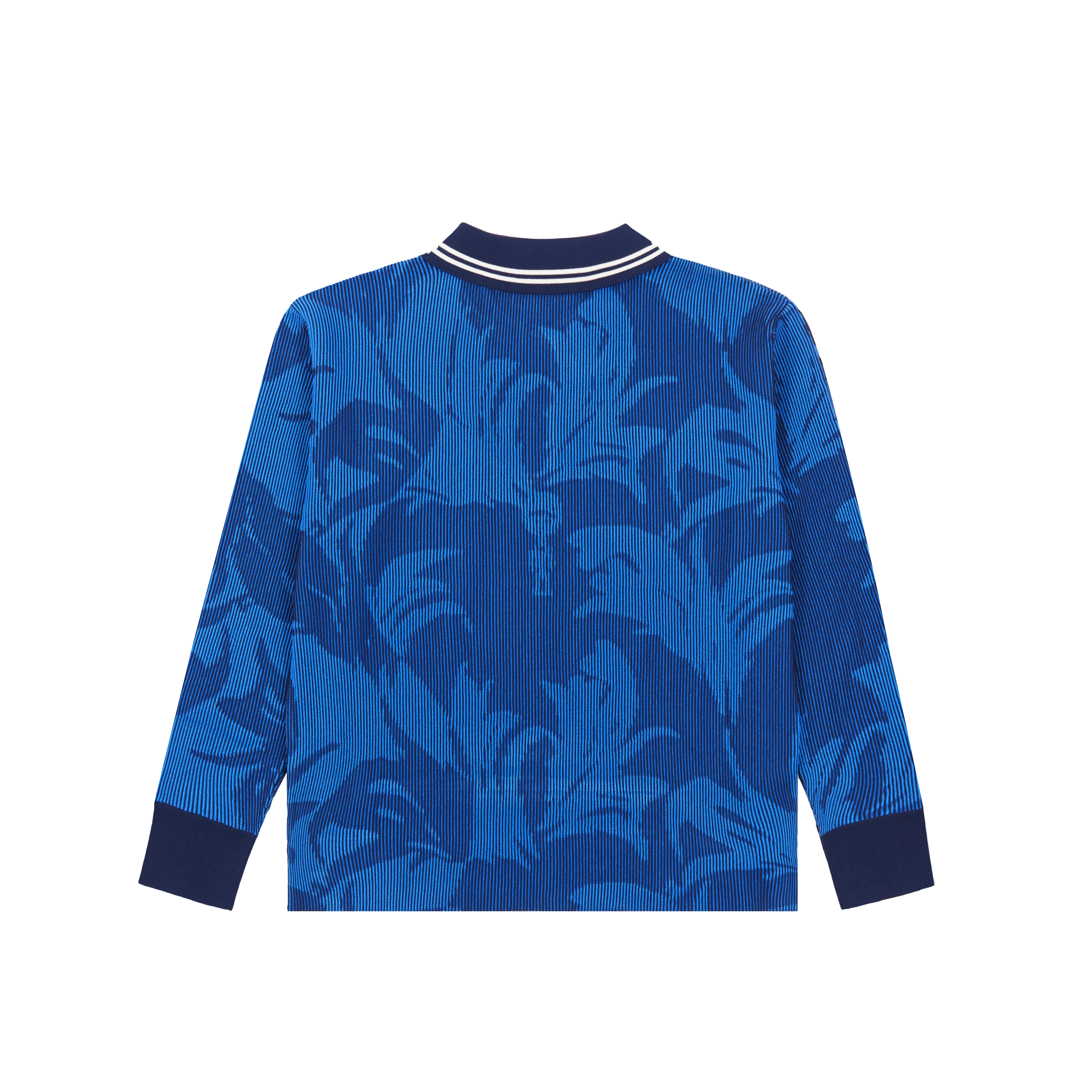 Ahluwalia Buju Knitted Long Sleeve Polo Sweater Blue 5855