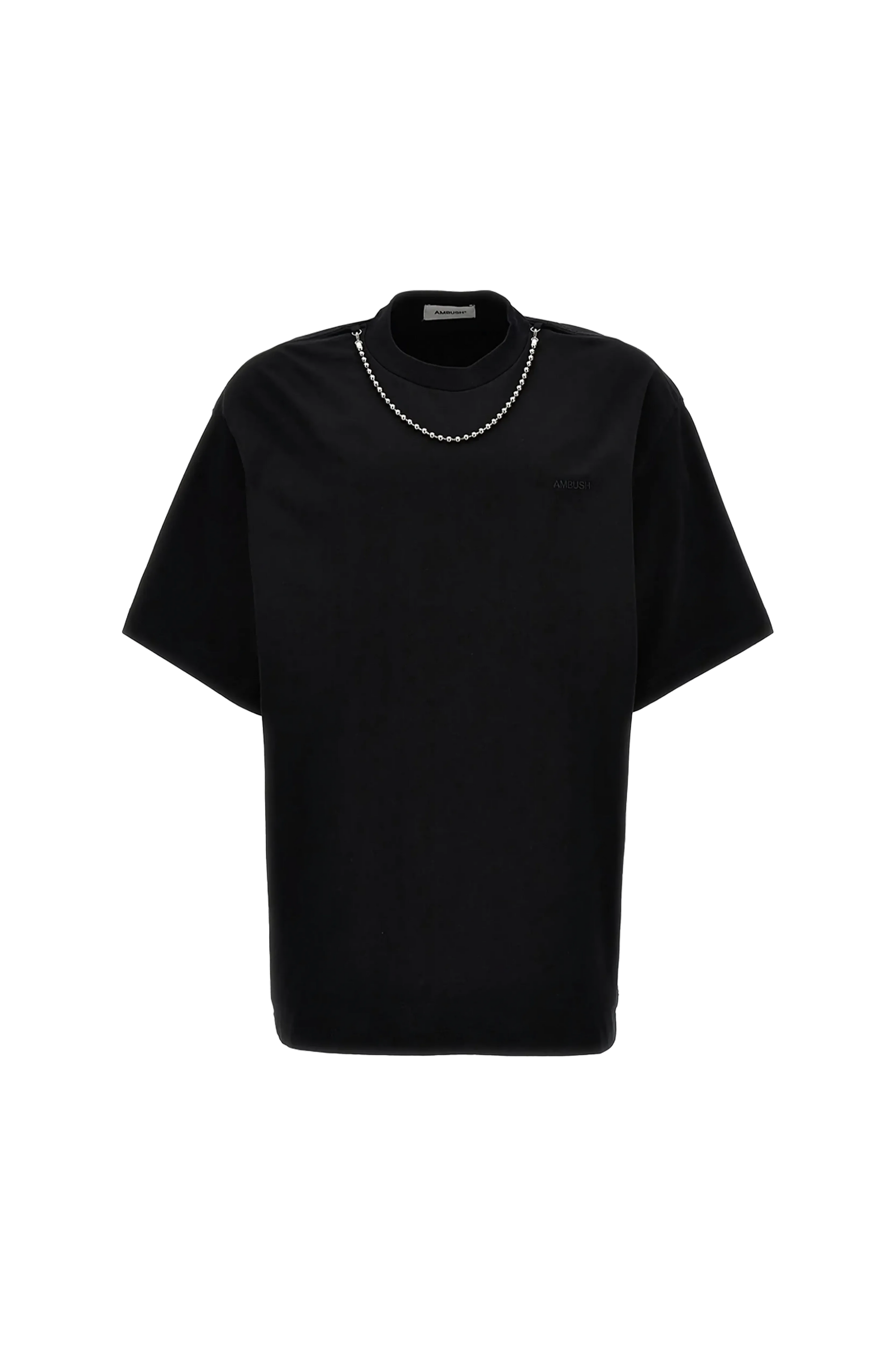 AMBUSH T-Shirt With Ballchain Necklace T-Shirt Black 7459