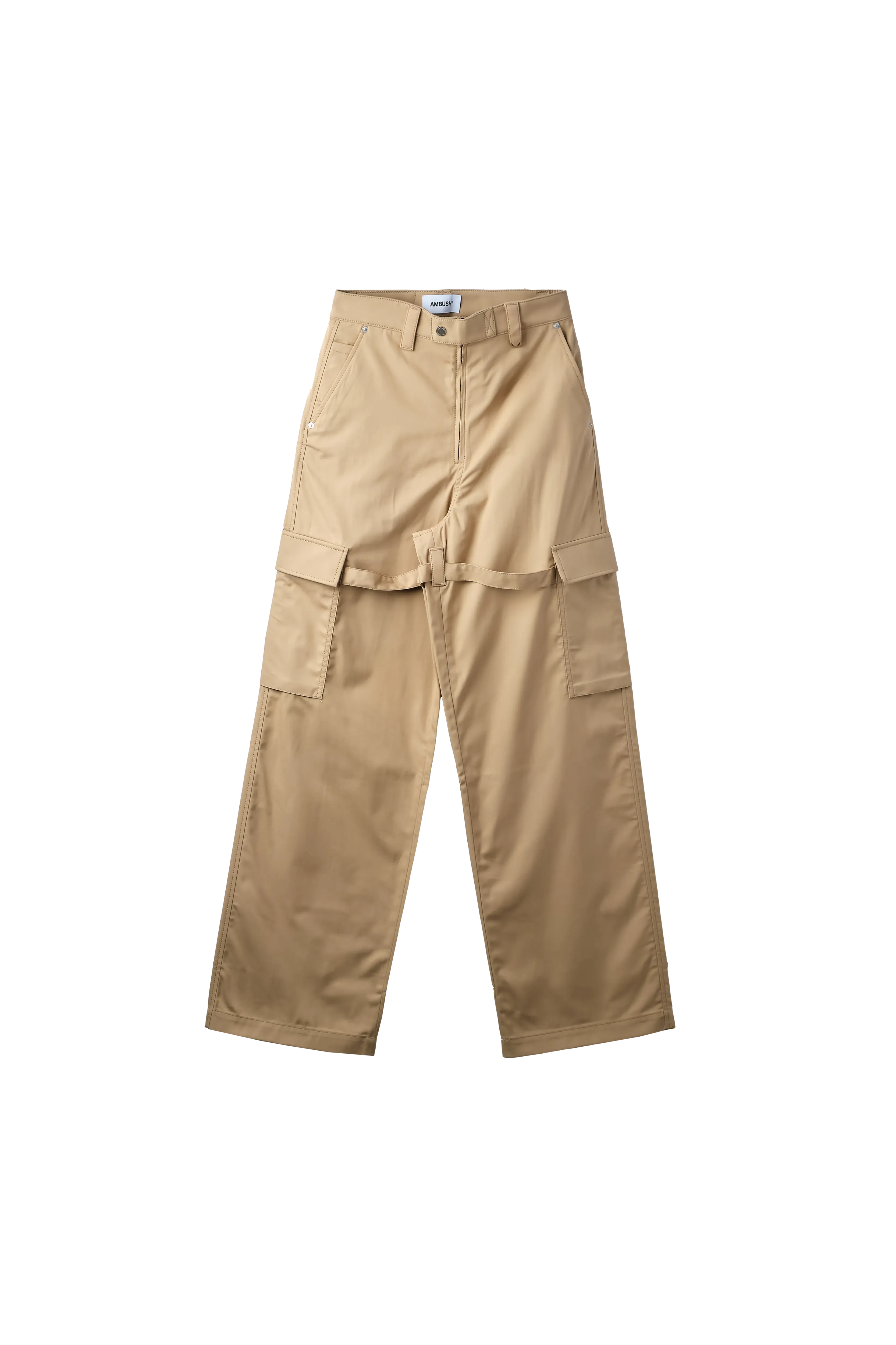 AMBUSH Relaxed Fit Cargo Pants With Straps Trousers Beige 7563