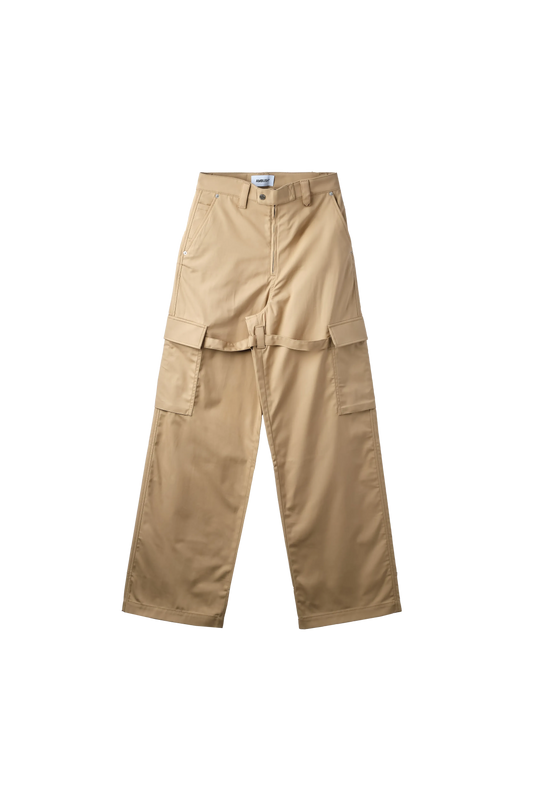 AMBUSH Relaxed Fit Cargo Pants With Straps Trousers Beige 7563