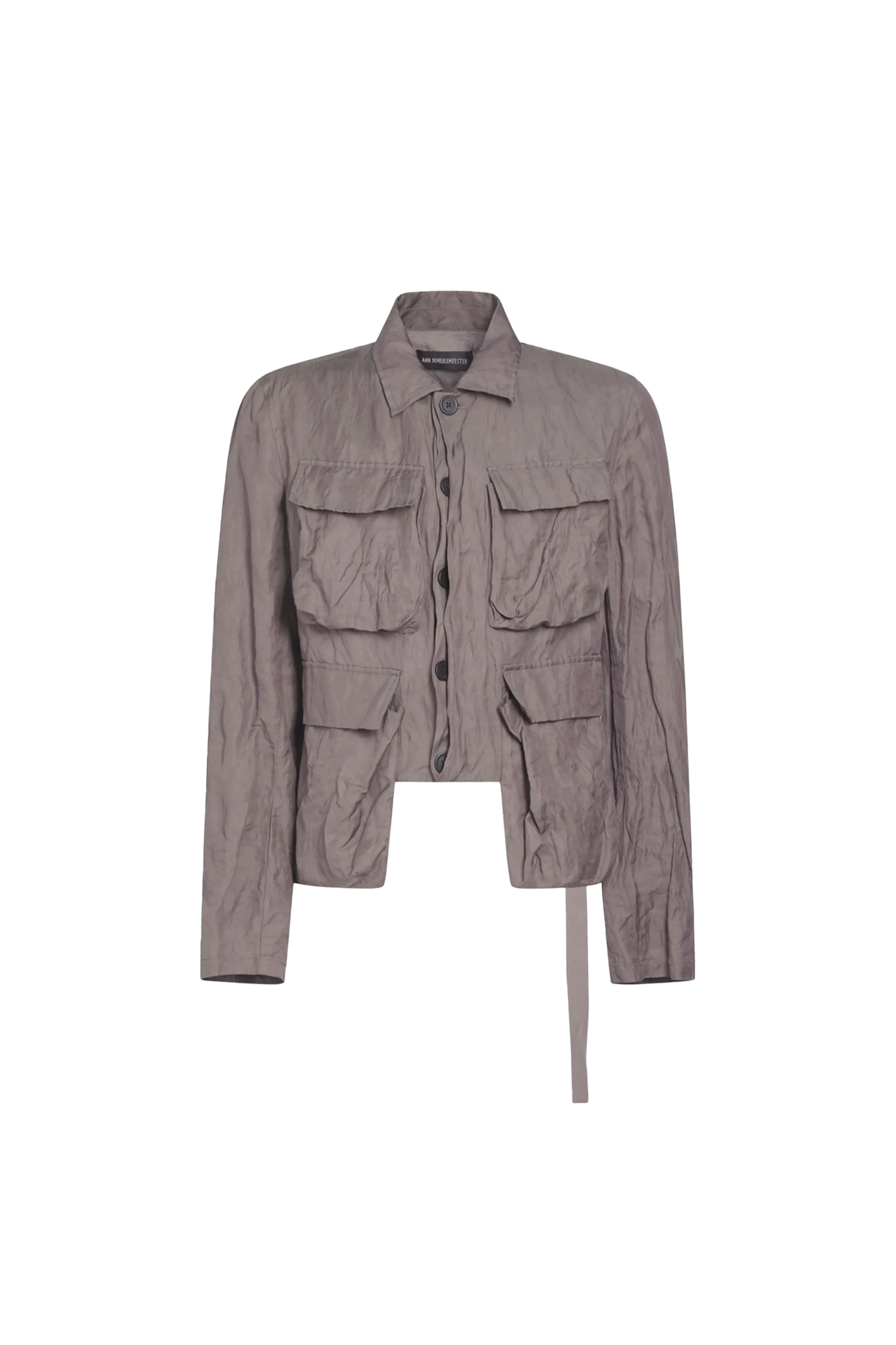 Ann Demeulemeester Silvester Ultra Light Cropped Cargo Jacket Grey 7602