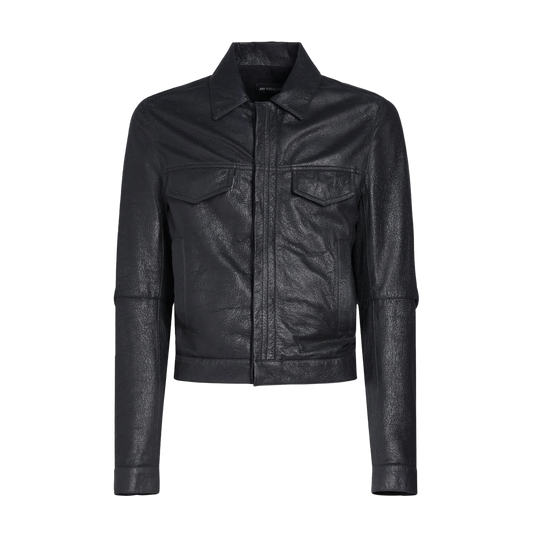 ANN DEMEULEMEESTER TERUS 5-POCKETS FITTED LEATHER BLOUSON BLACK