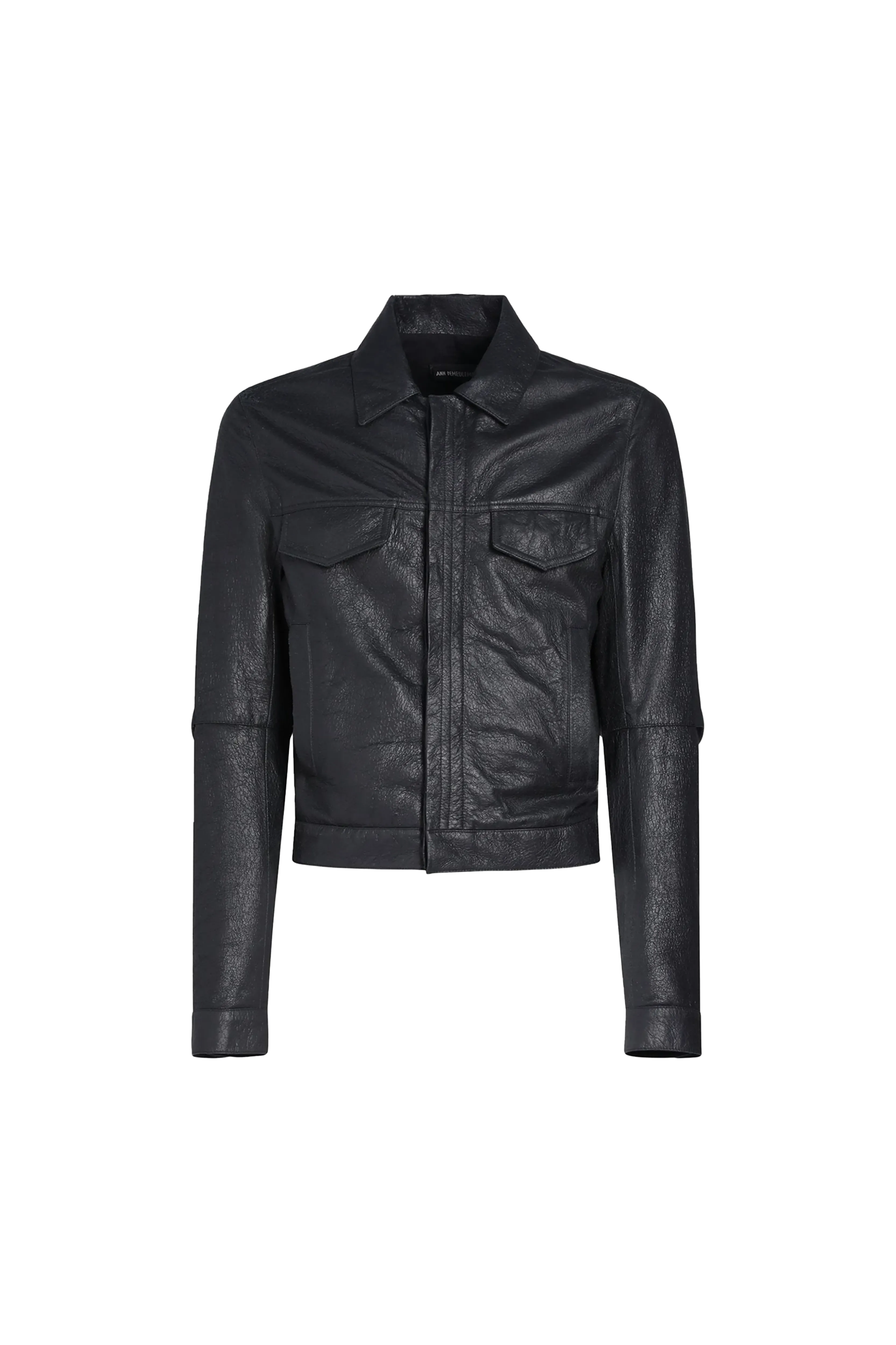 Ann Demeulemeester Terus 5-Pockets Fitted Leather Blouson Black 7616