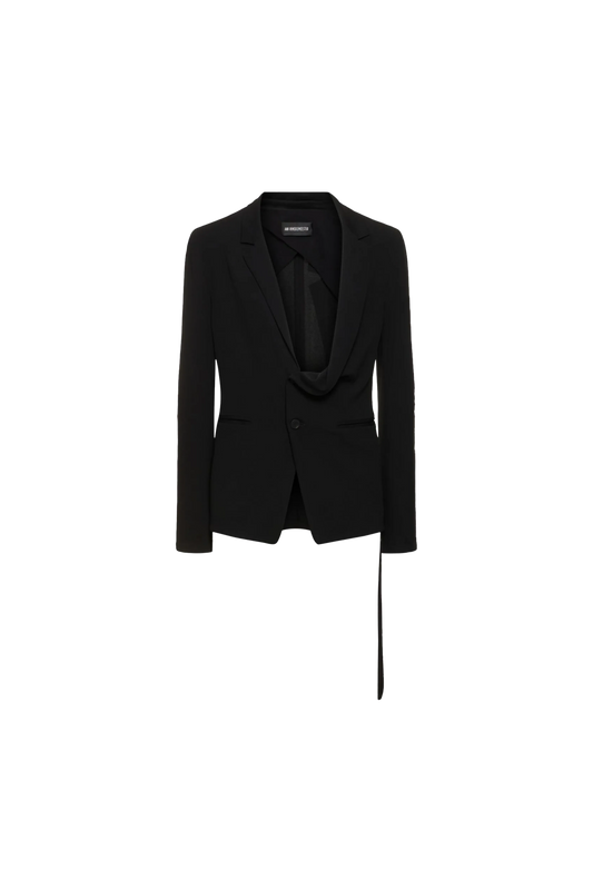 Ann Demeulemeester Laurentius Light Asymmetric Deconstructed Jacket Black 7620