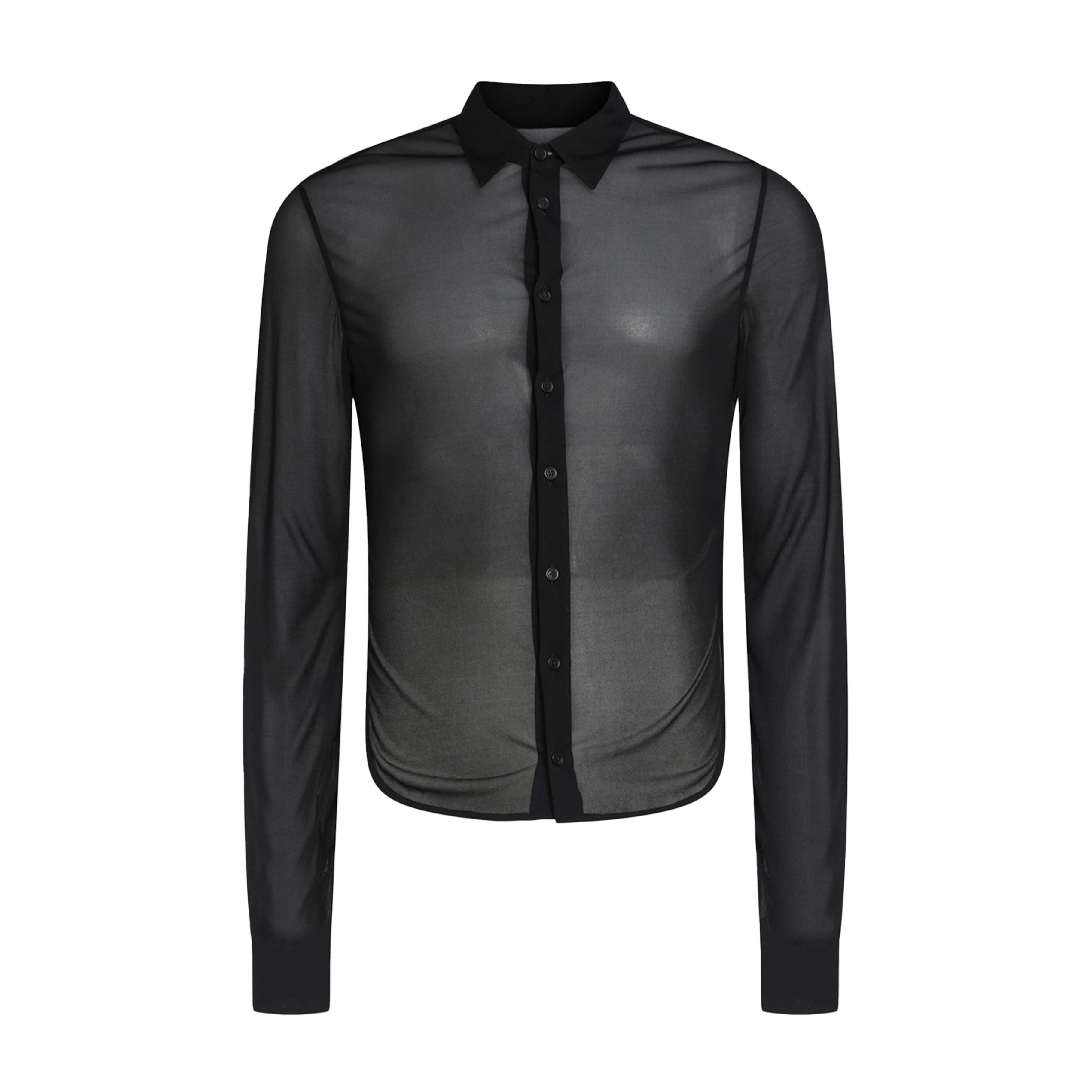 ANN DEMEULEMEESTER REINAERT JERSEY FITTED SHIRT BLACK – ESSXNYC