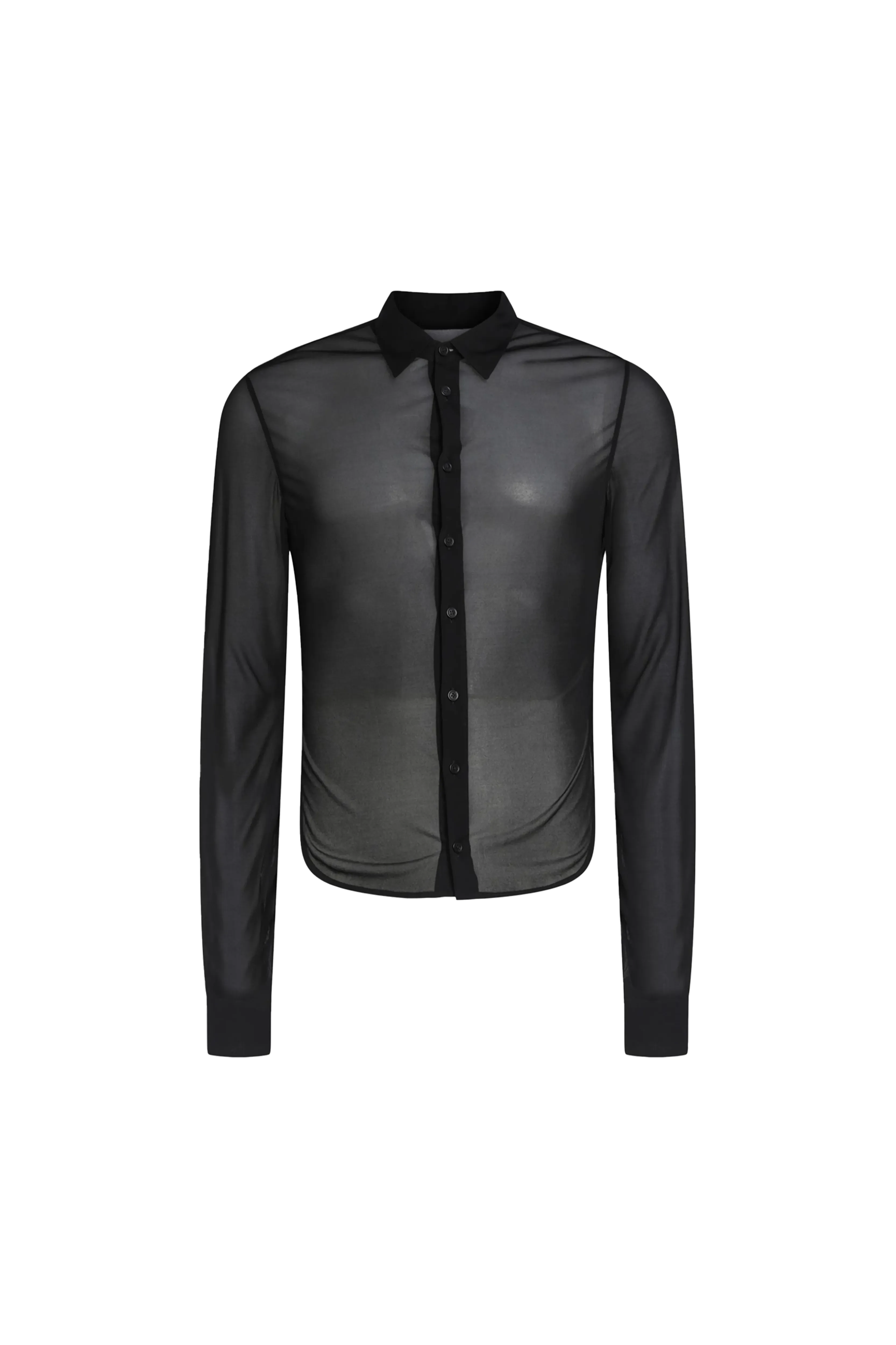 Ann Demeulemeester Reinaert Jersey Fitted Shirt Black 7626