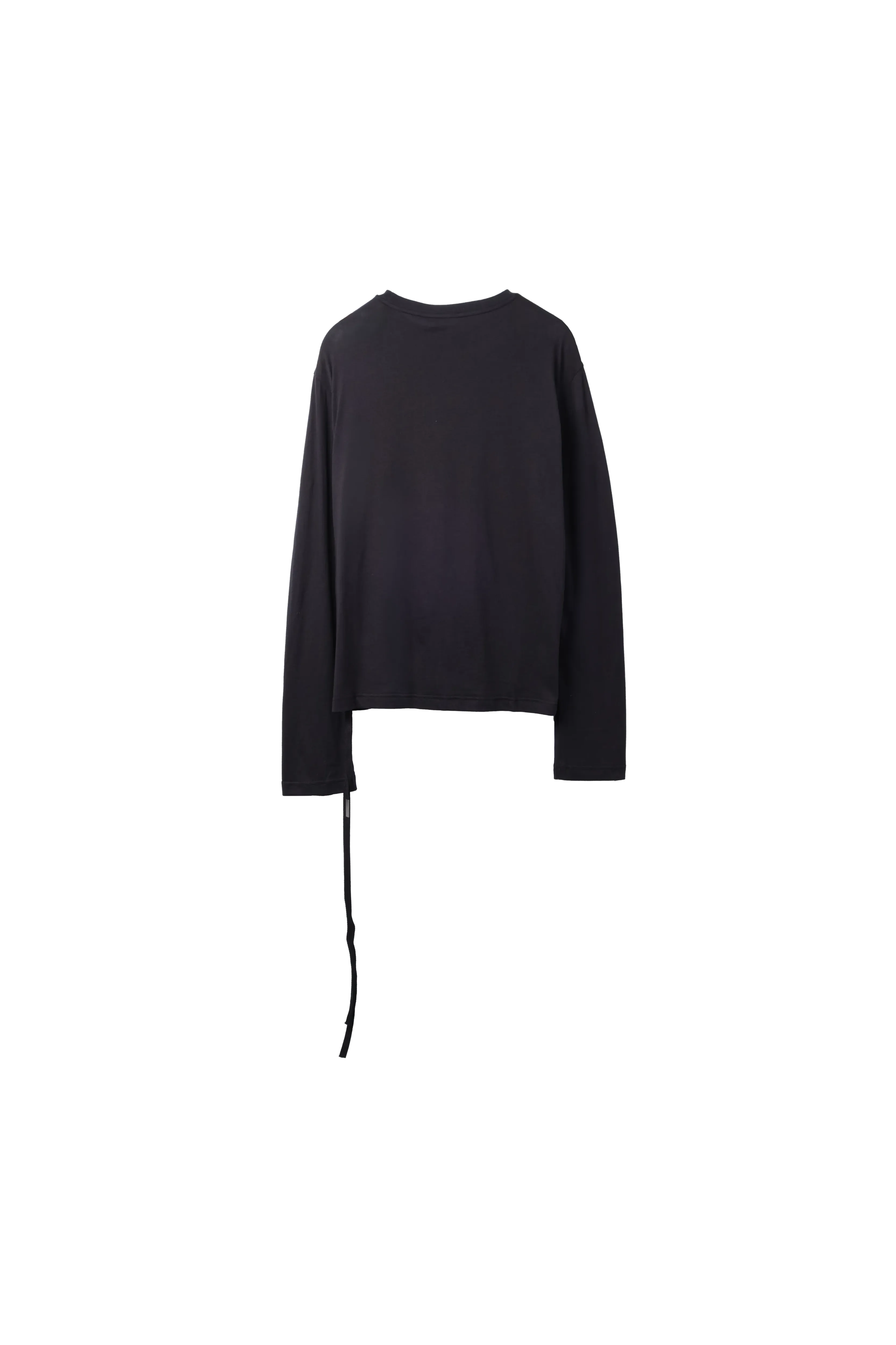 Ann Demeulemeester Joachim Comfort Boxy Fit Long Sleeves T-Shirt Handwriting Print Top Black 7651