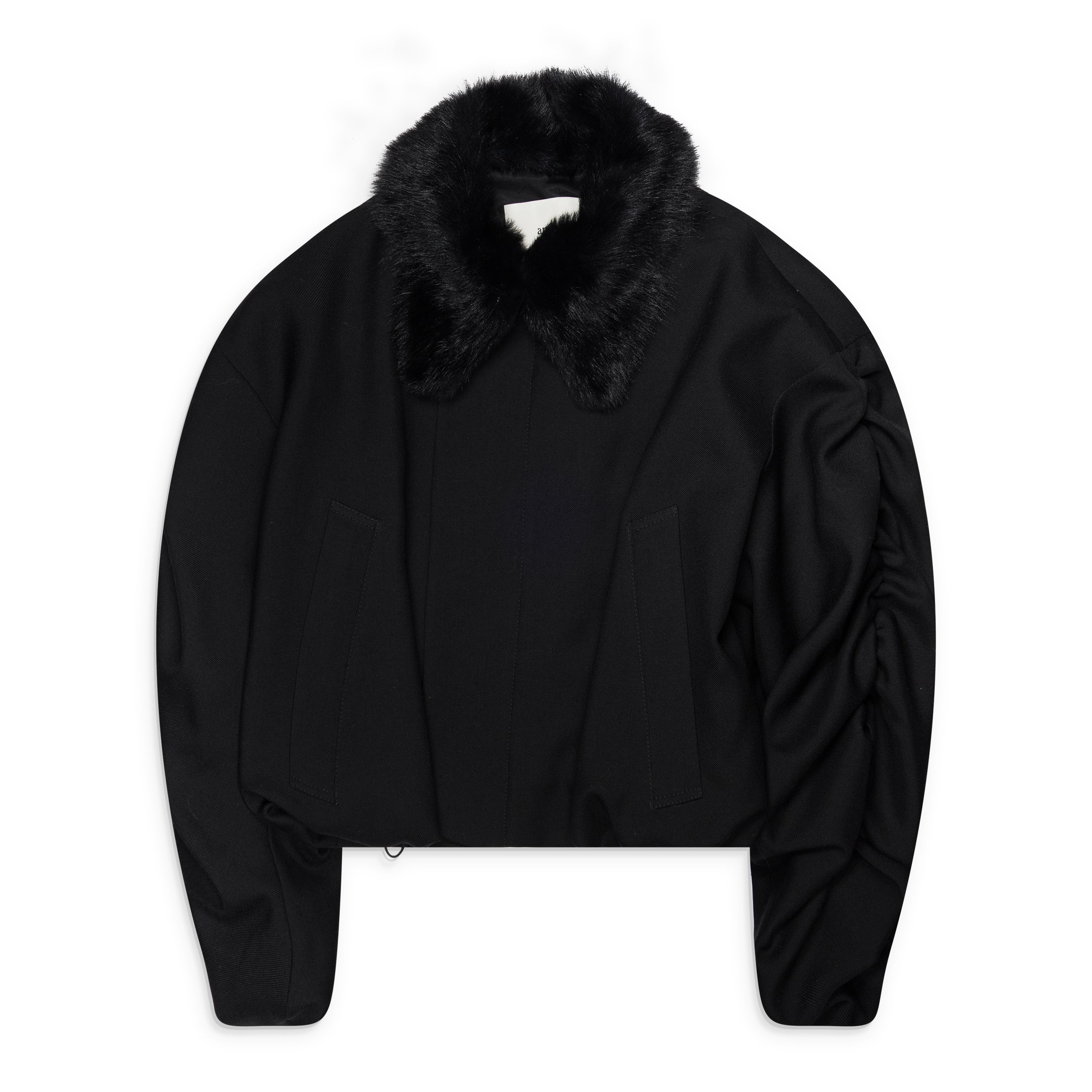 anOnlyChild Sanguinetti Bomber With Fur Collar Black
