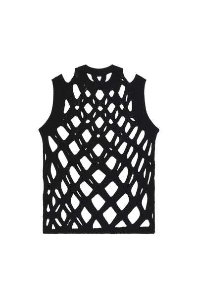 Comme Des Garcons Black Open Knit Sweater Vest Black – ESSXNYC