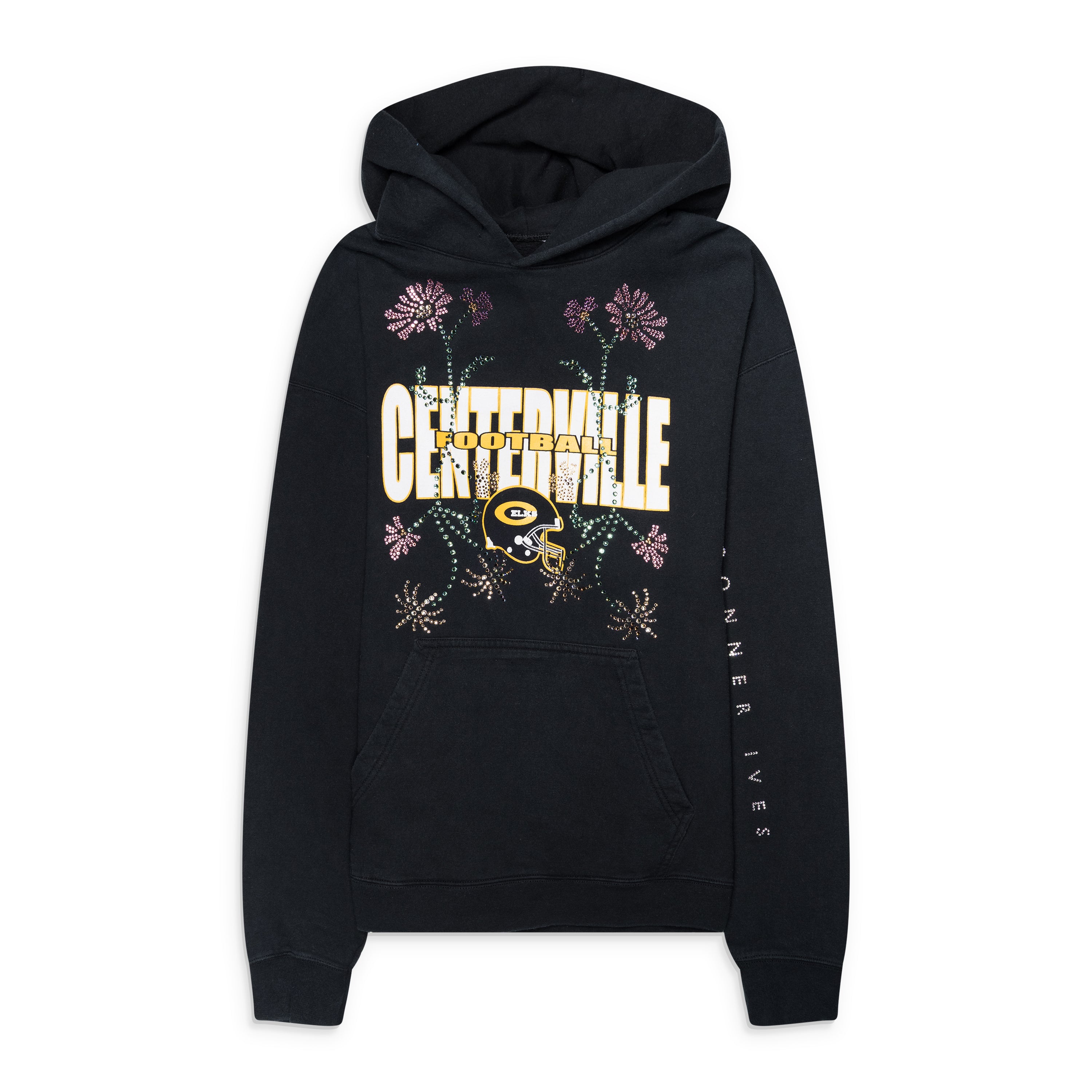 Conner Ives Reconstituted Crystal Hoodie Black