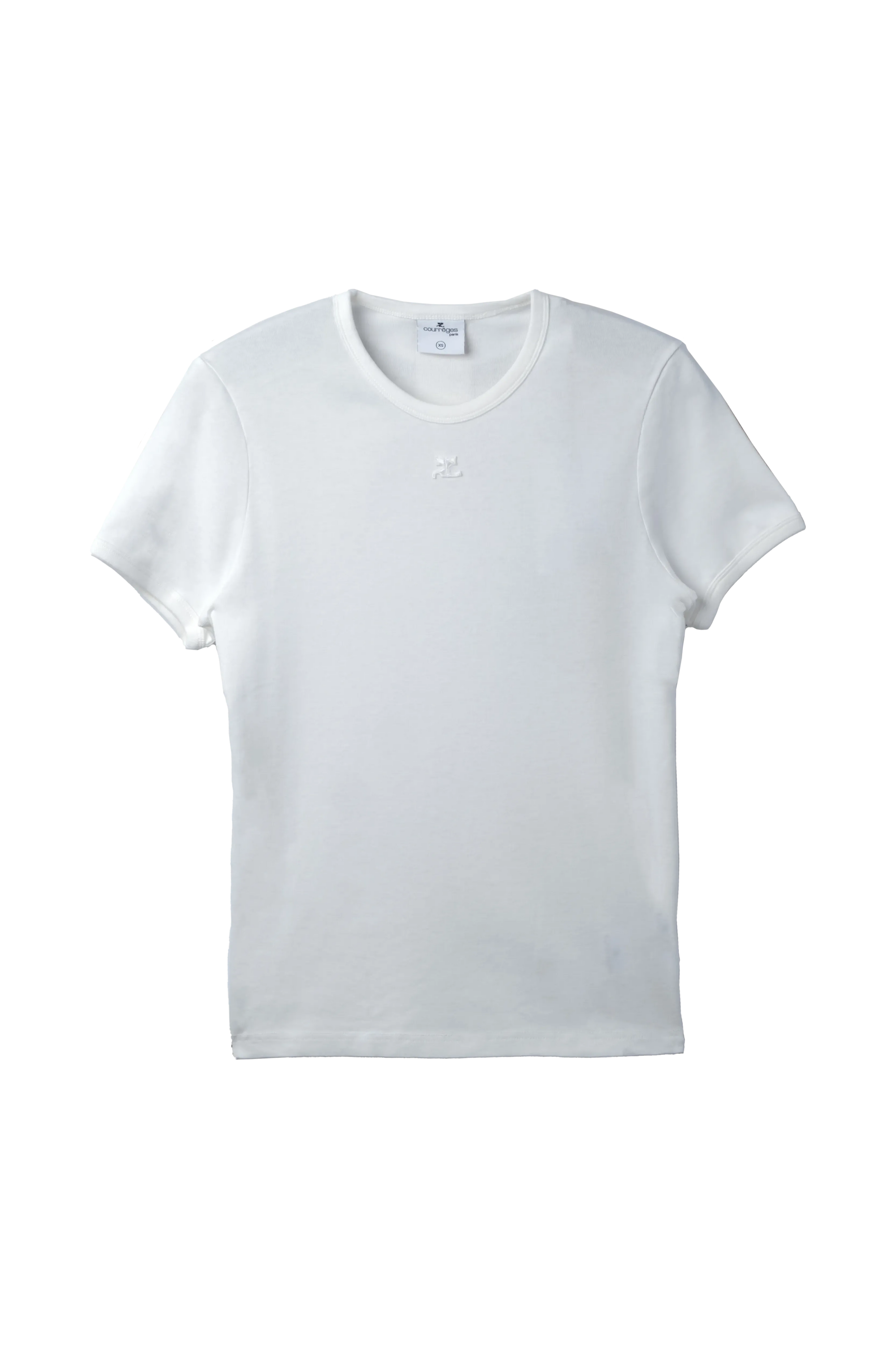 Courreges Bumpy Contrast Ringer T-Shirt White 9922