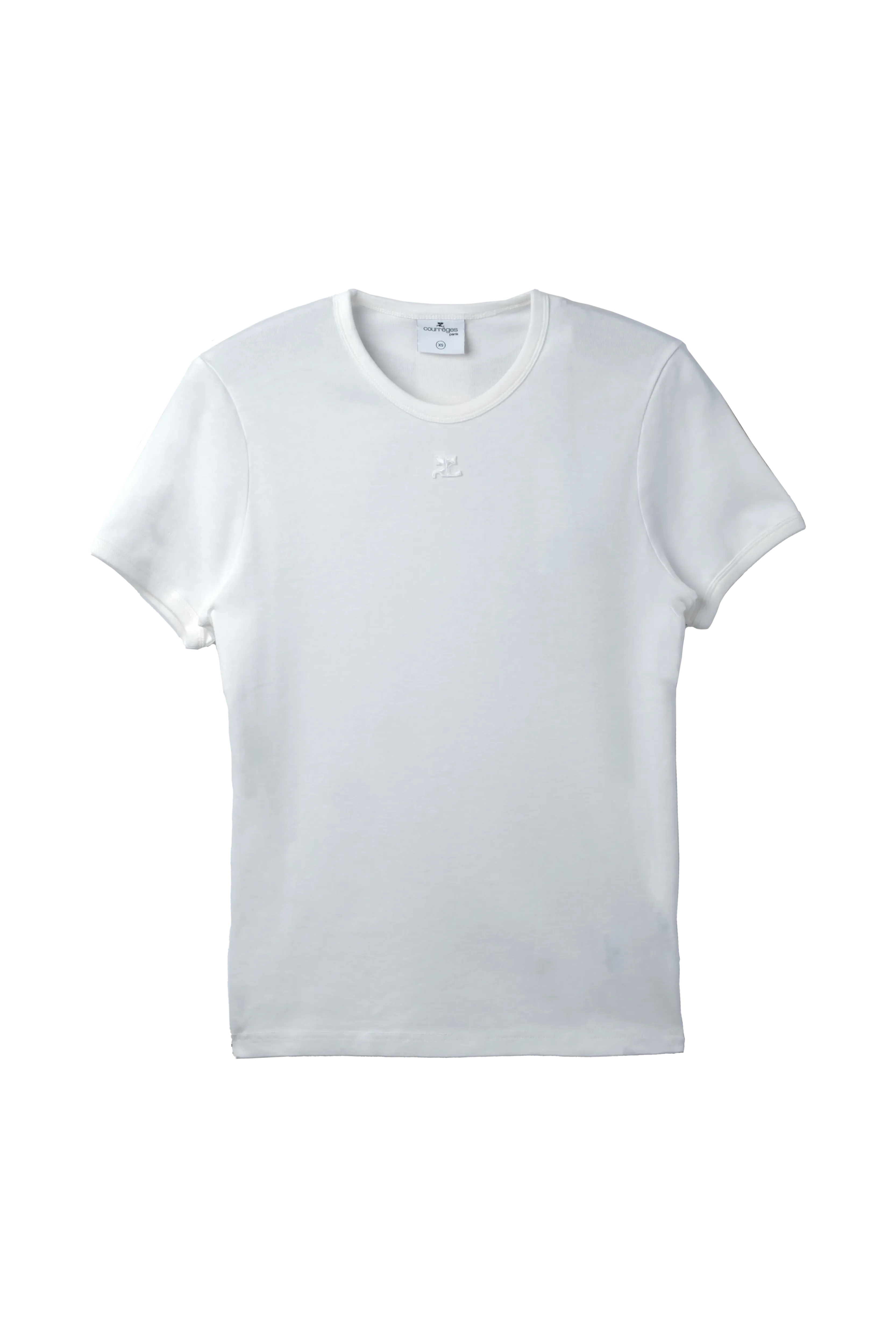 Courreges Bumpy Contrast Ringer T-Shirt White 9922