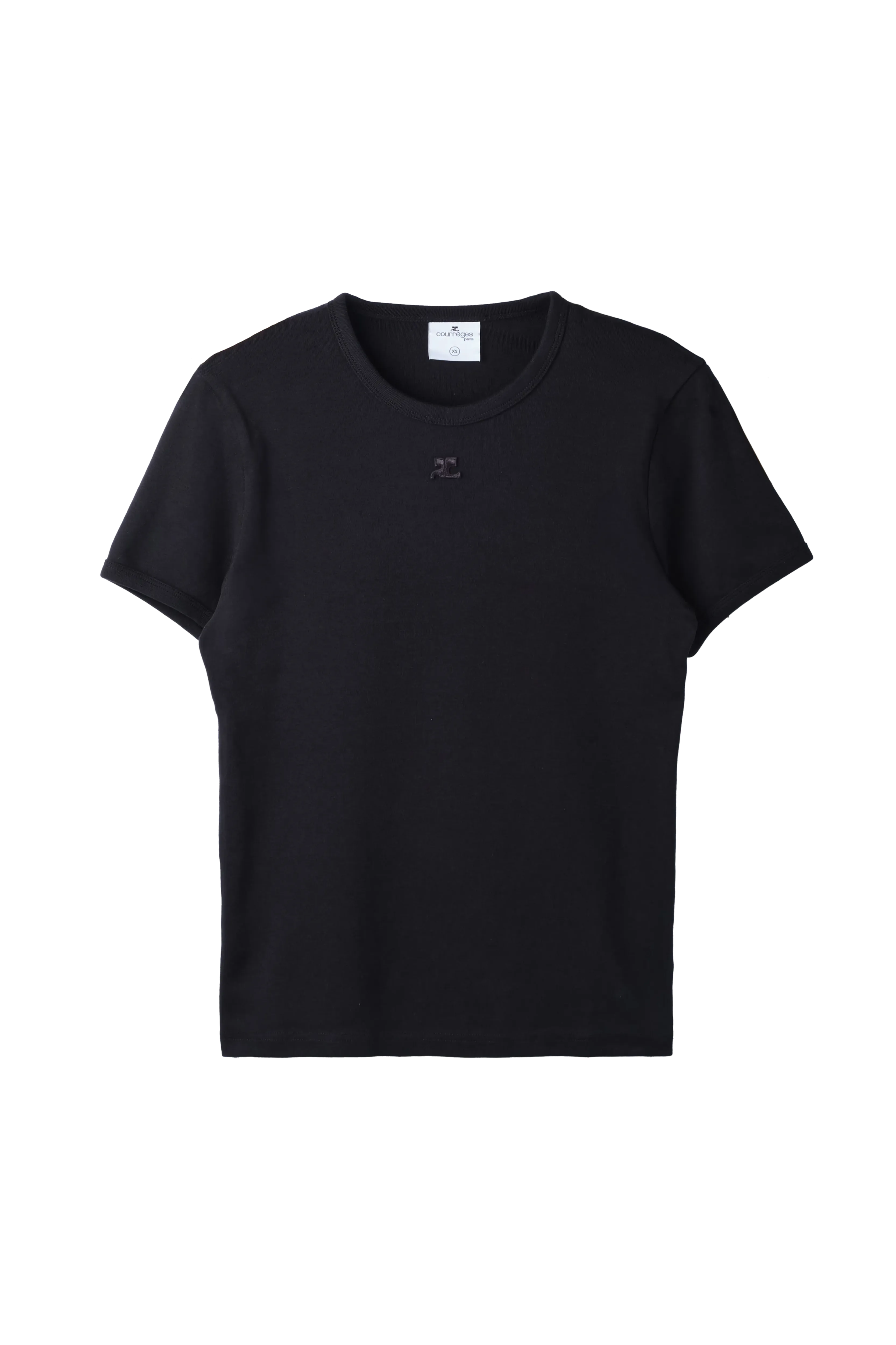 Courreges Bumpy Contrast Ringer T-Shirt Black 9916