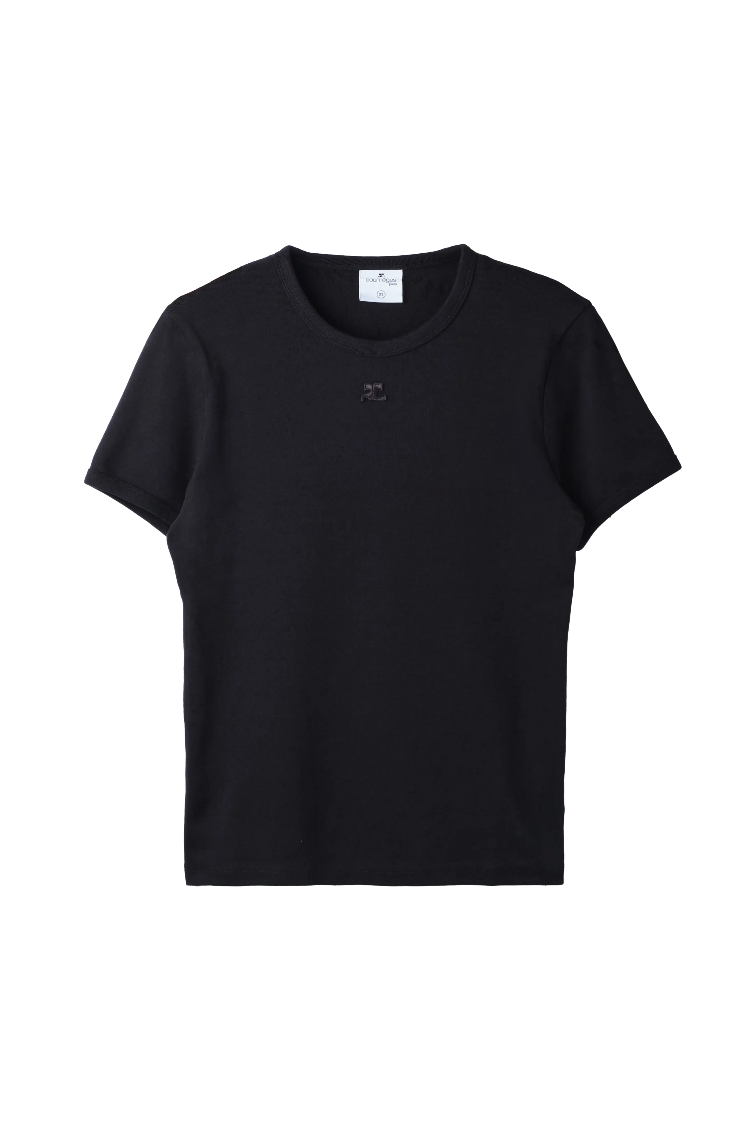 Courreges Bumpy Contrast Ringer T-Shirt Black 9916