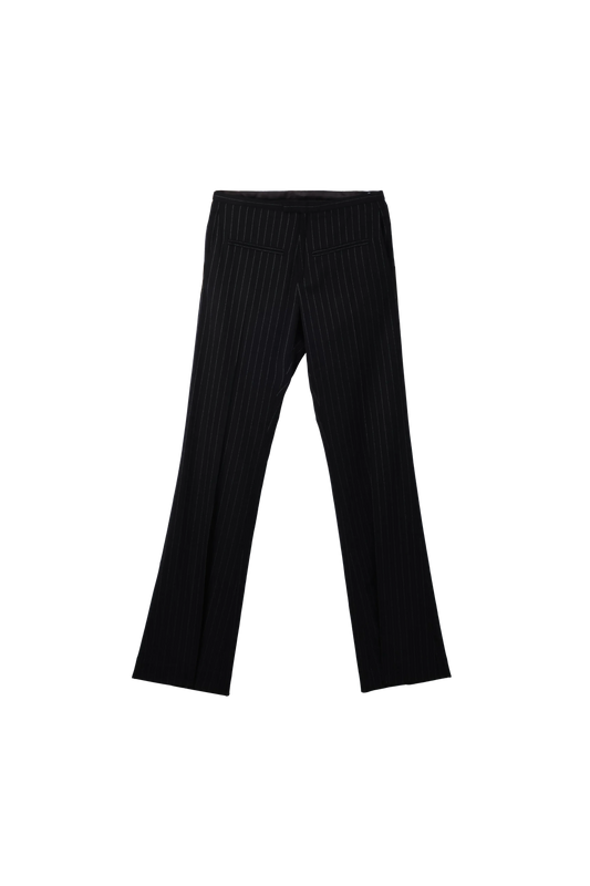 Courreges Heritage Pinstripes Bootcut Pants Black 9940