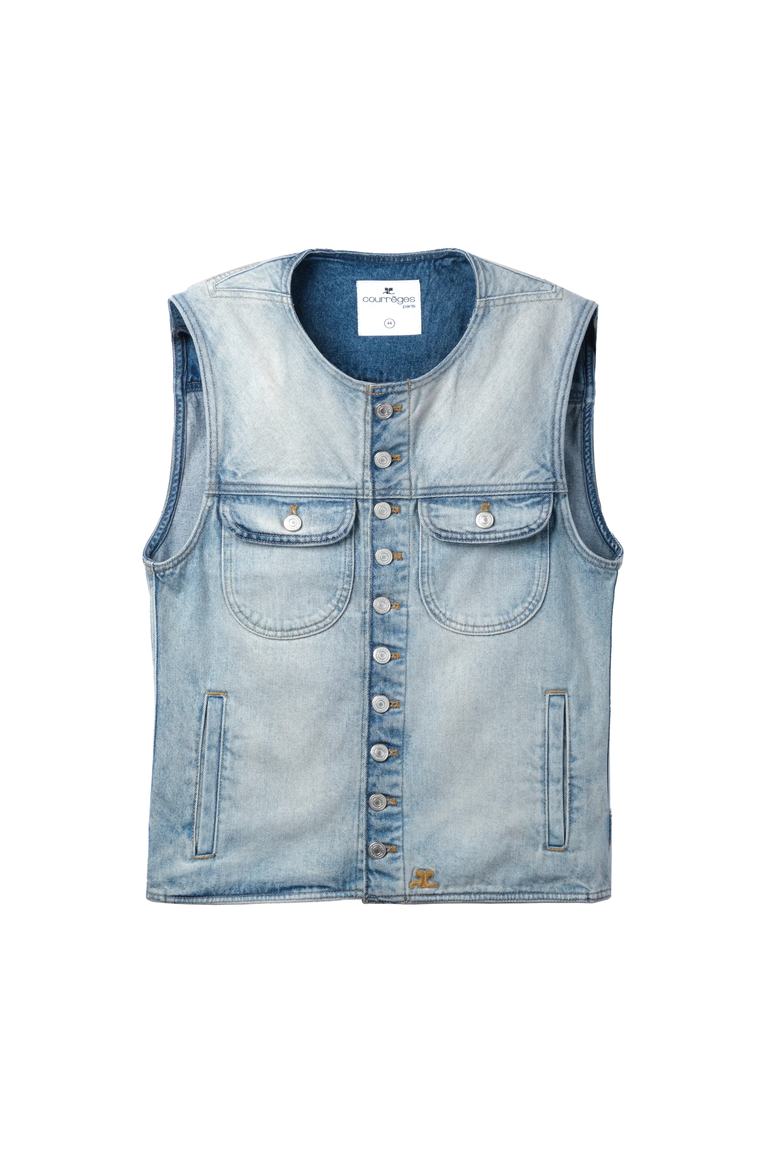 Courreges Multiflex Blue Denim Vest Blue 9945