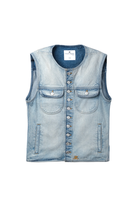 Courreges Multiflex Blue Denim Vest Blue 9945