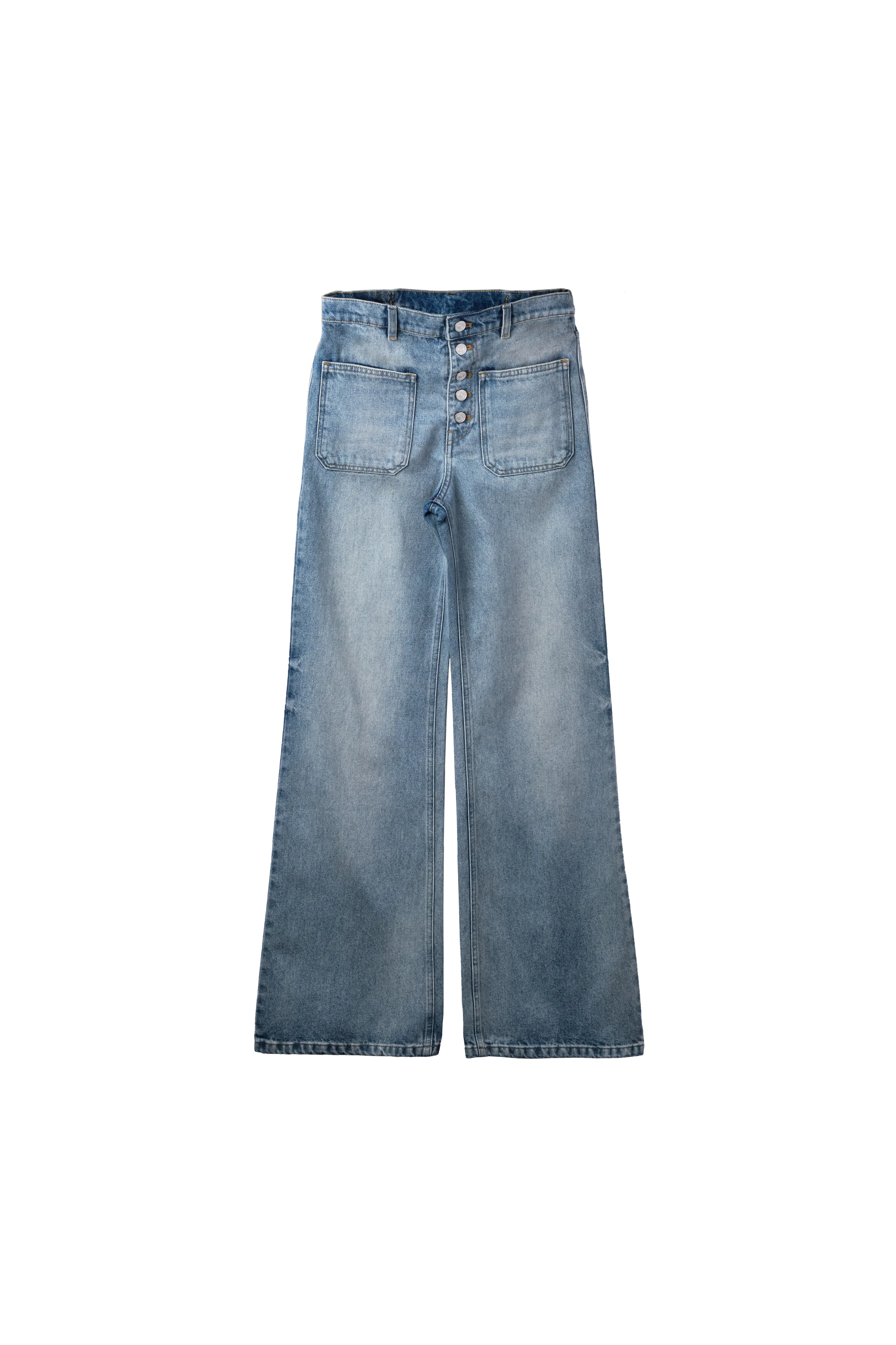 Courreges Multiflex Blue Denim Baggy Pants Blue 9953