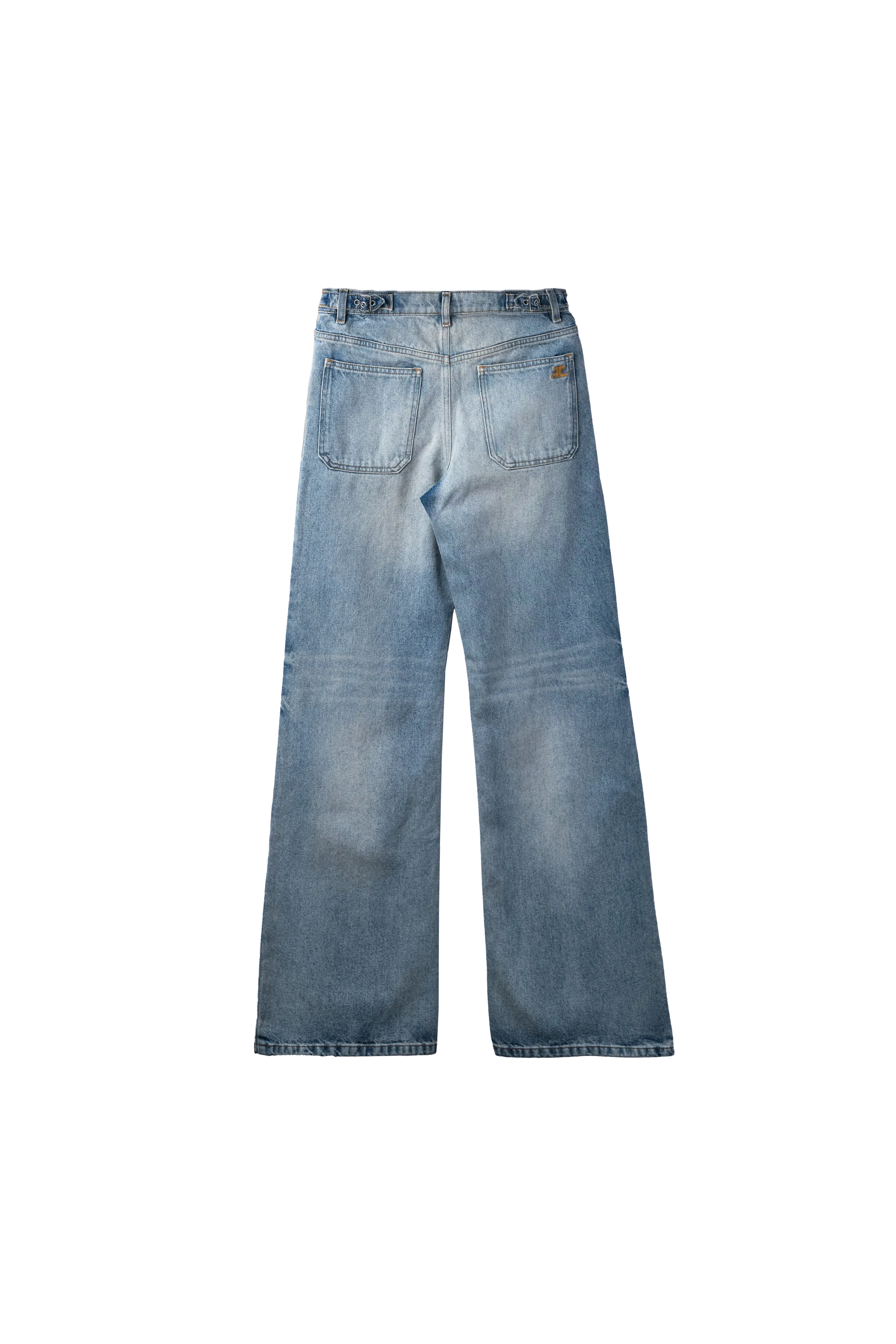 Courreges Multiflex Blue Denim Baggy Pants Blue 9954