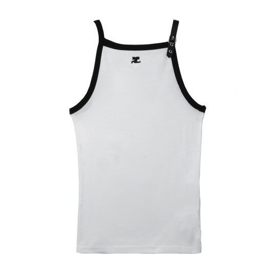 COURREGES BUCKLE CONTRAST TANK TOP WHITE