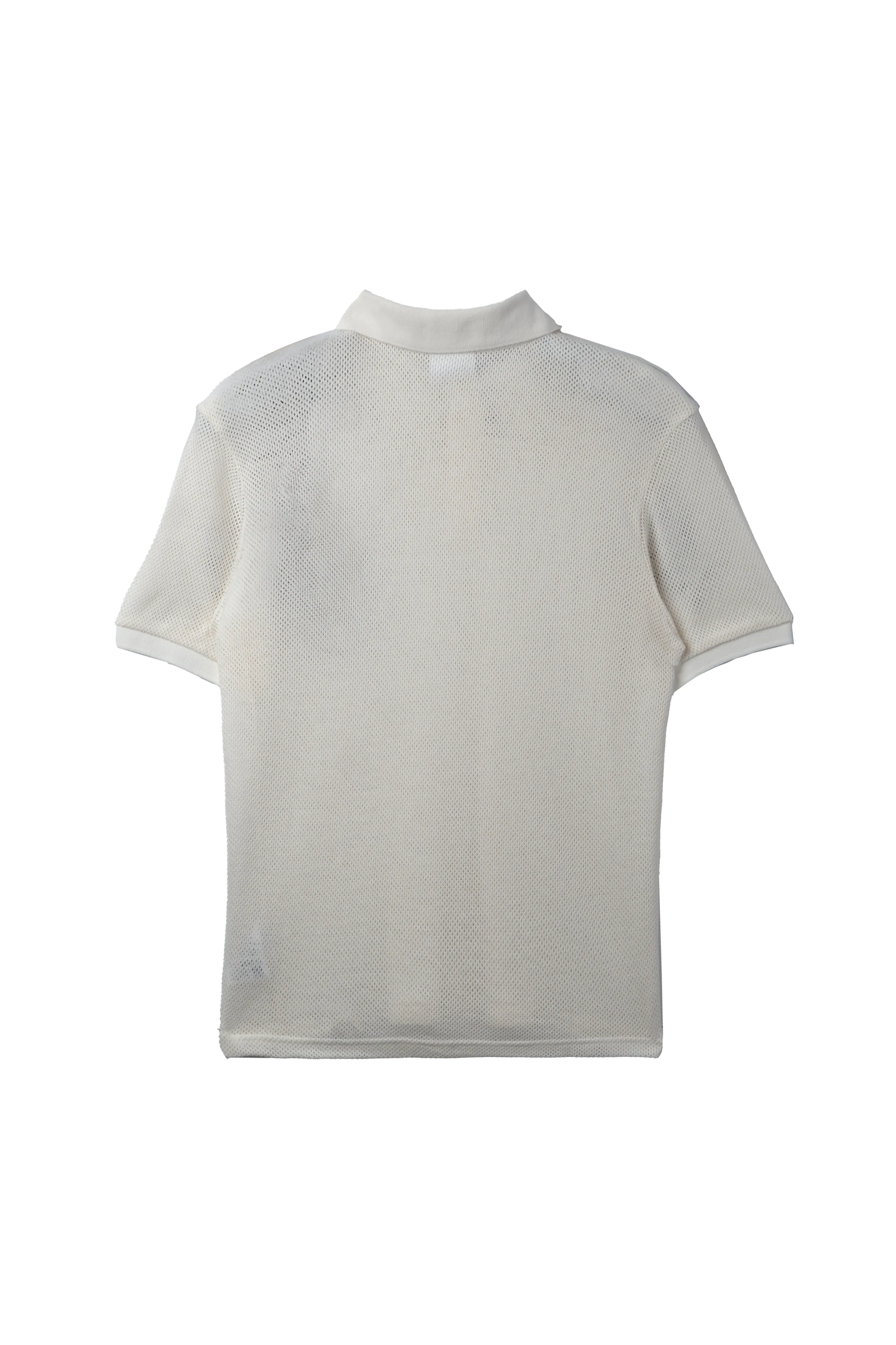 Courreges Mesh Short Sleeve Polo White 9966