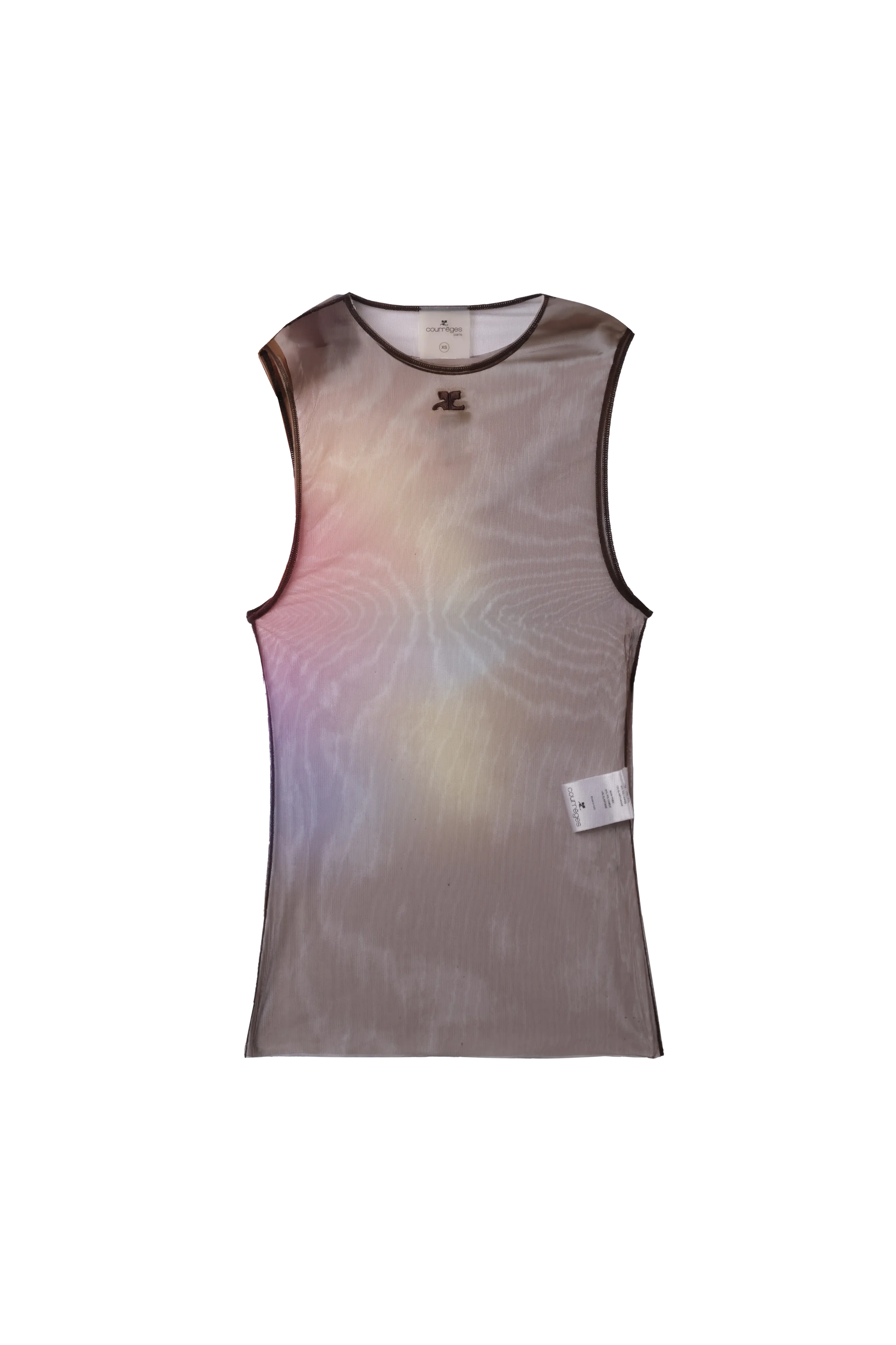 Courreges Sleeveless Aura Tulle Tank Top Multi-Color 9970