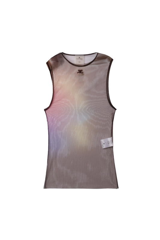 Courreges Sleeveless Aura Tulle Tank Top Multi-Color 9970