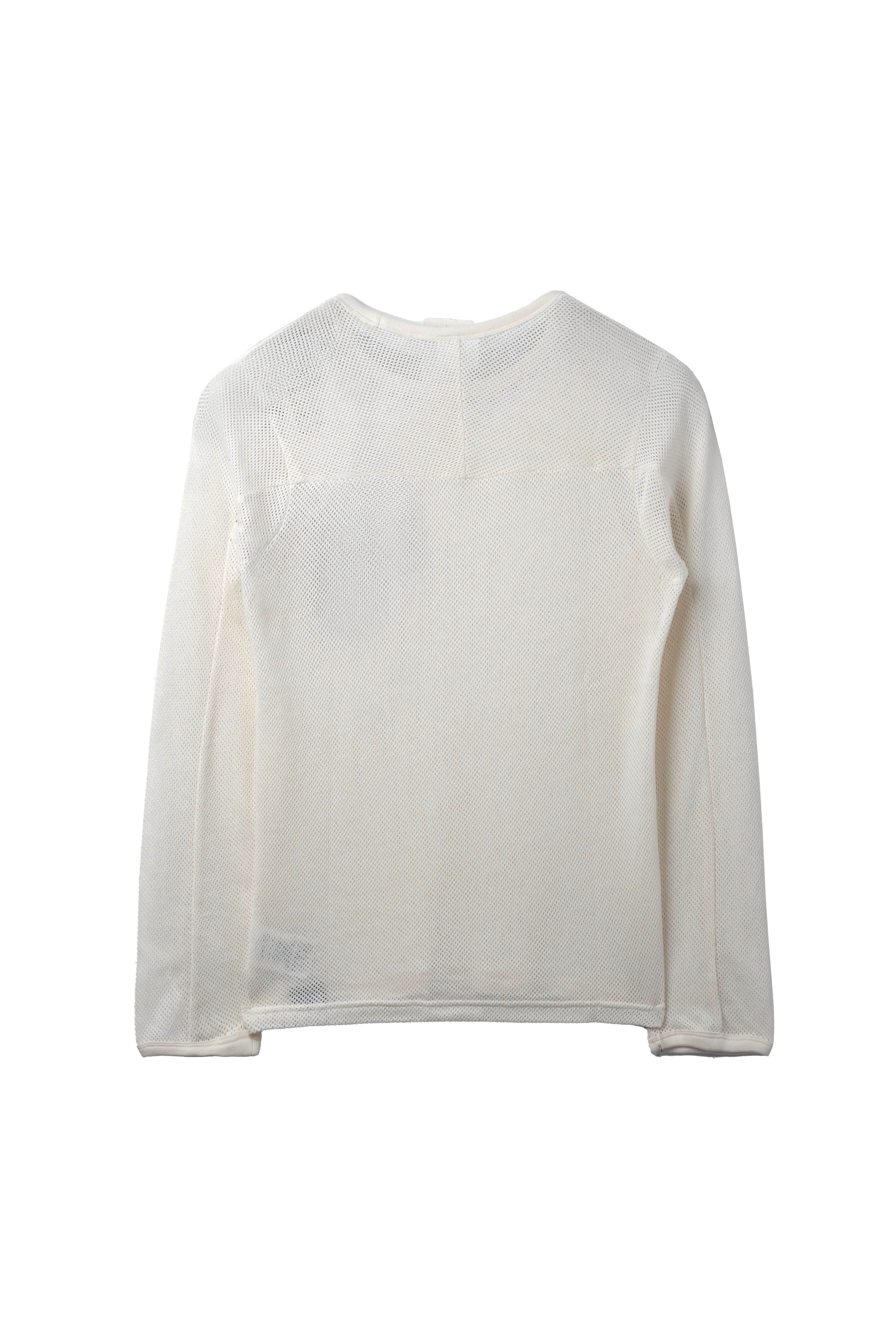 Courreges Baseball Printed Mesh Long Sleeve T-Shirt White 9976