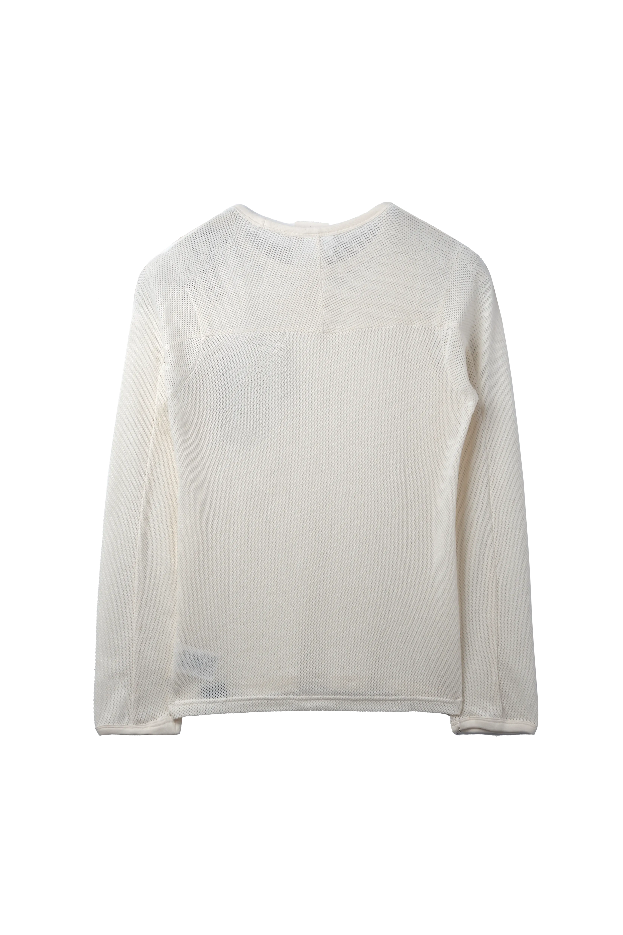 Courreges Baseball Printed Mesh Long Sleeve T-Shirt White 9976