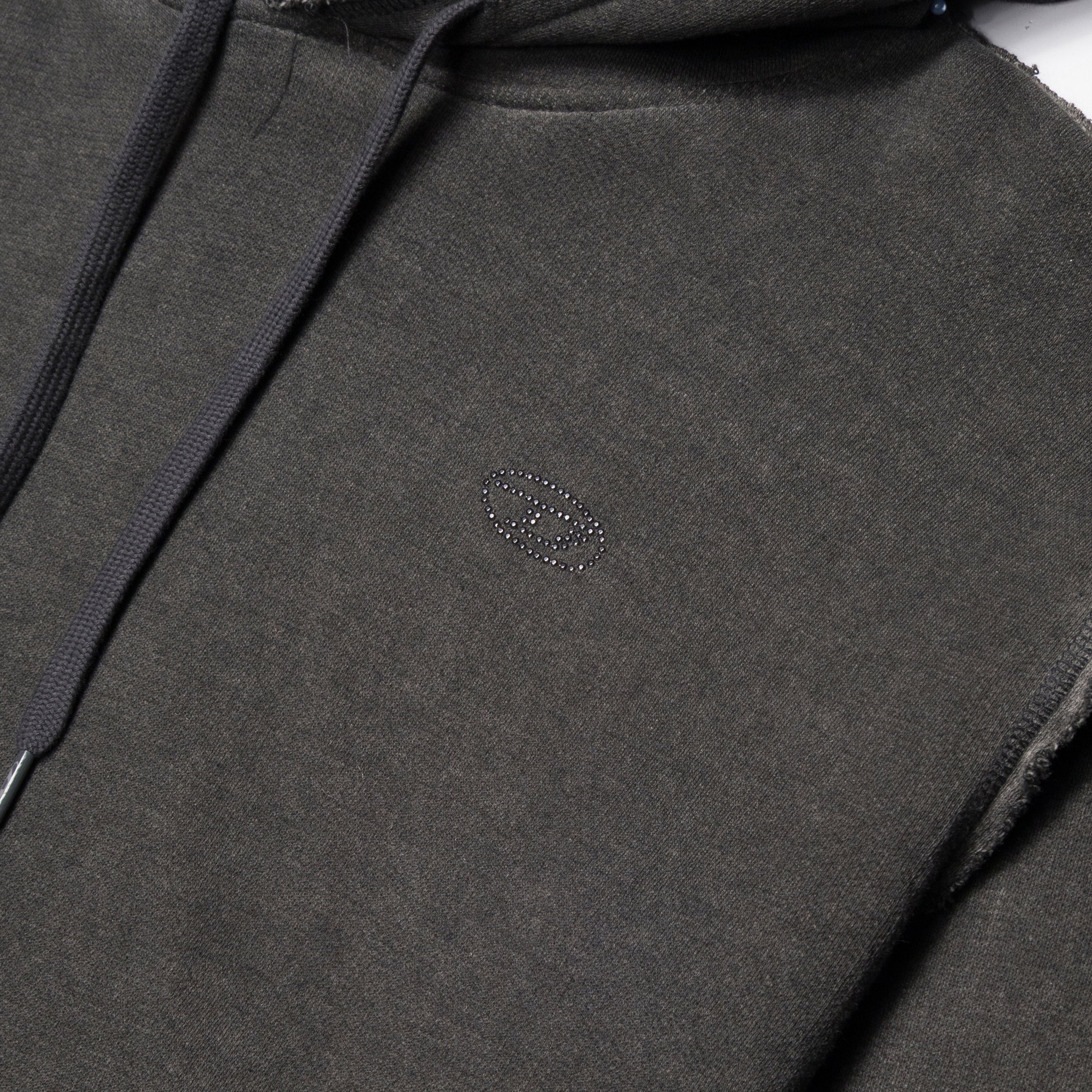 Diesel Treated Cotton Fleece Hoodie Grey — view 4