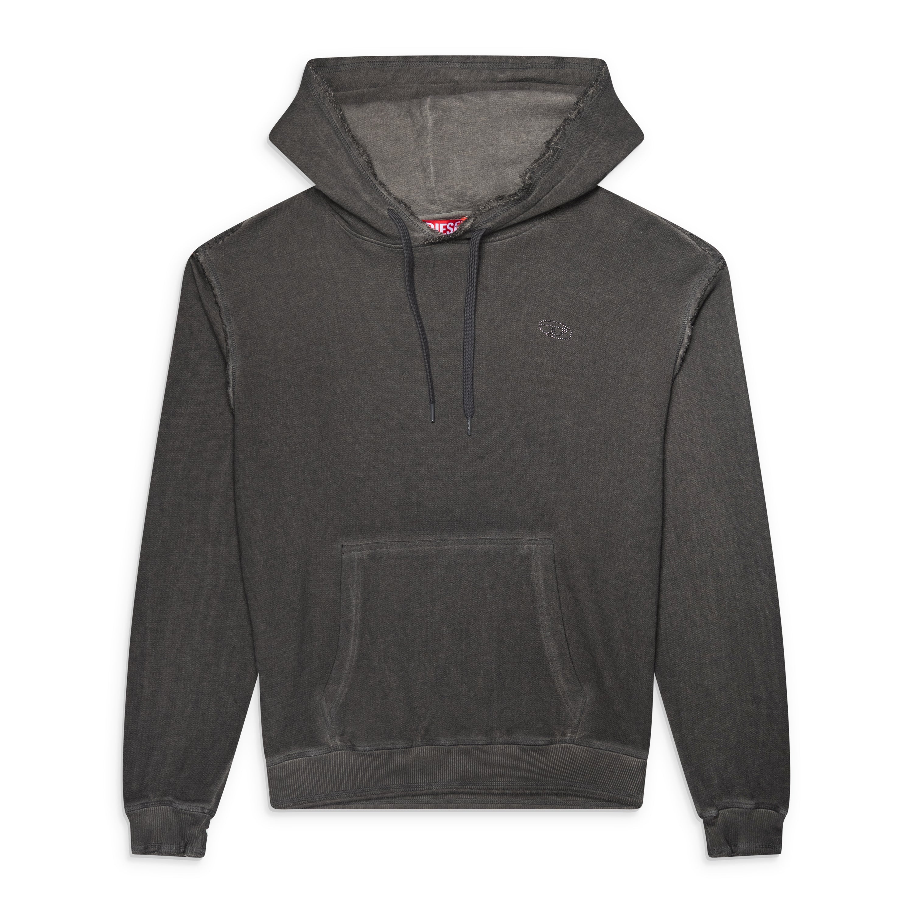 Diesel Treated Cotton Fleece Hoodie Grey