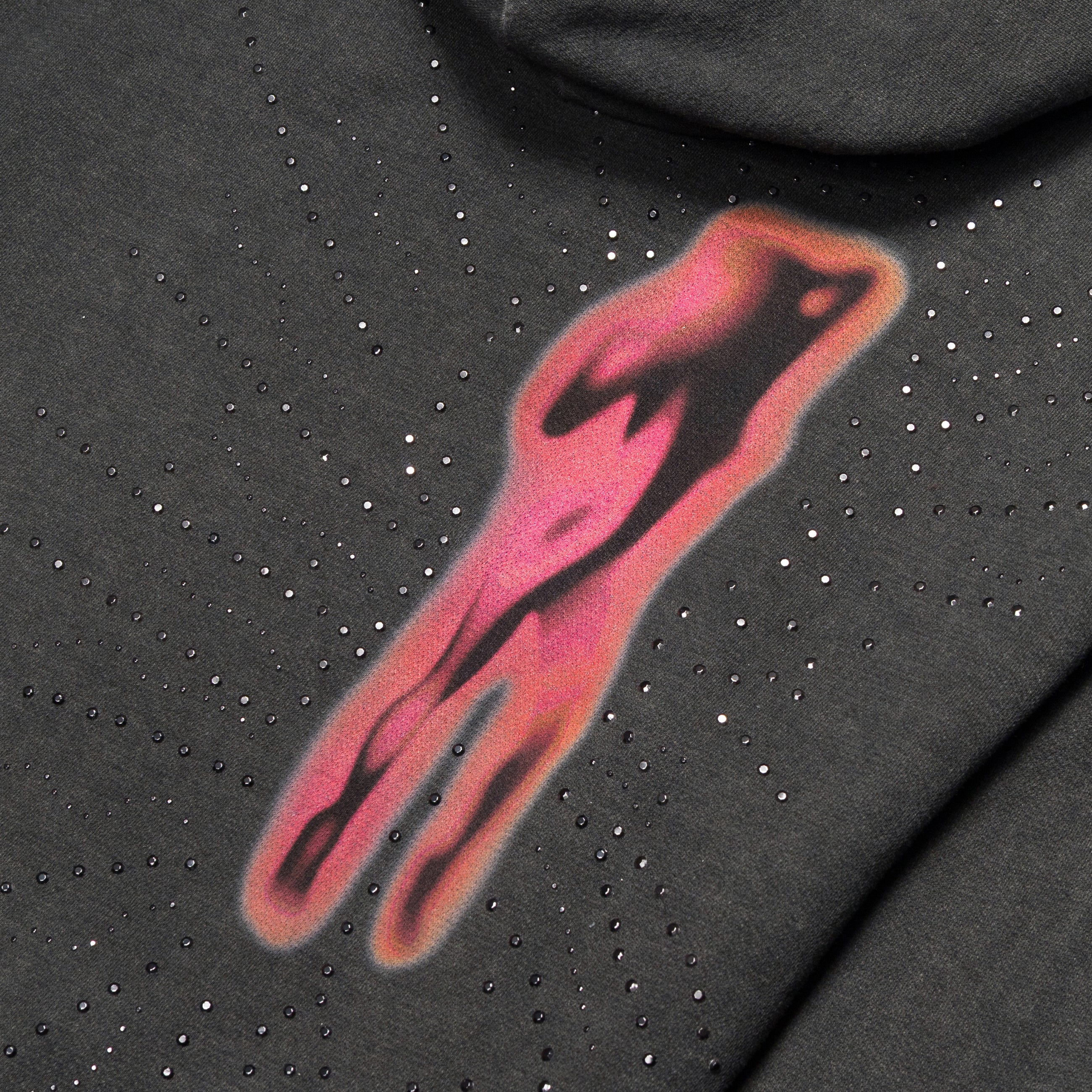 Diesel Treated Cotton Fleece Hoodie Grey — view 3