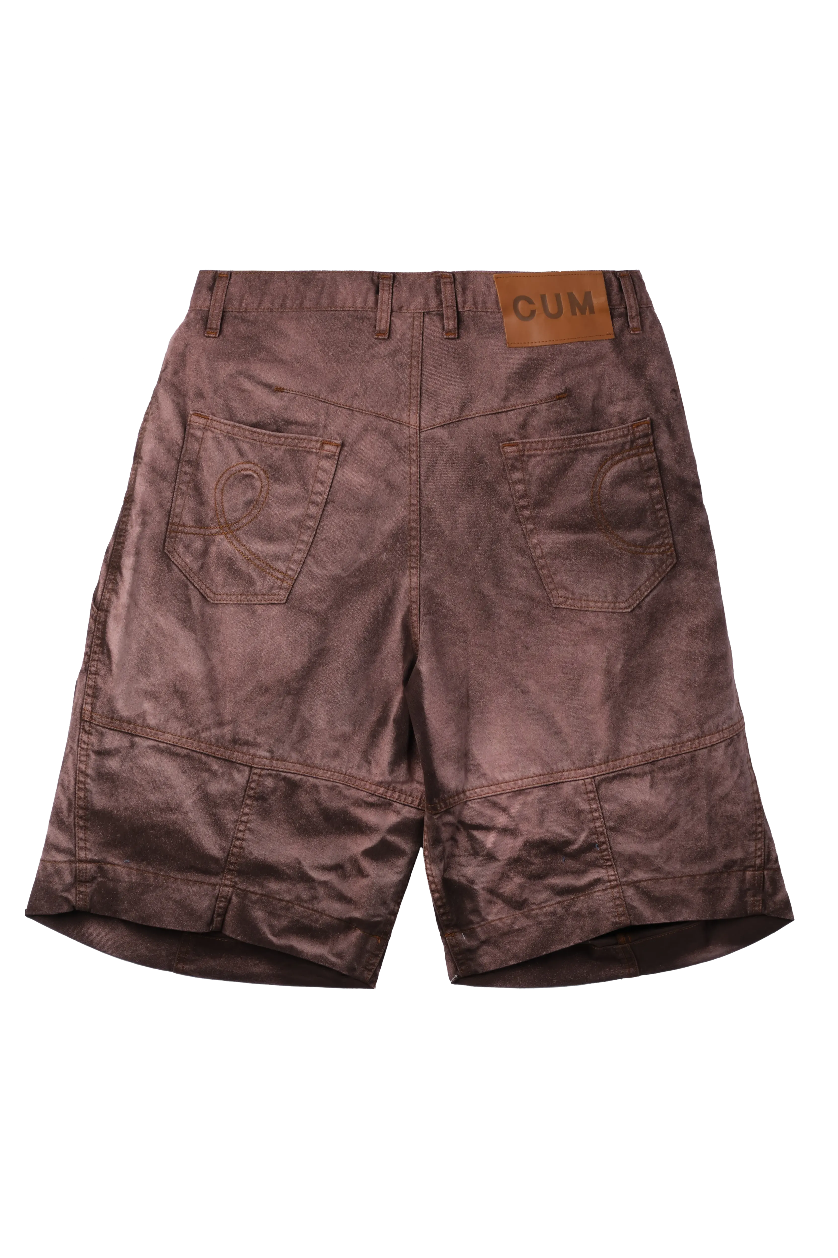 EDWARD CUMING COTTON TWILL OVERSIZED SHORTS BROWN