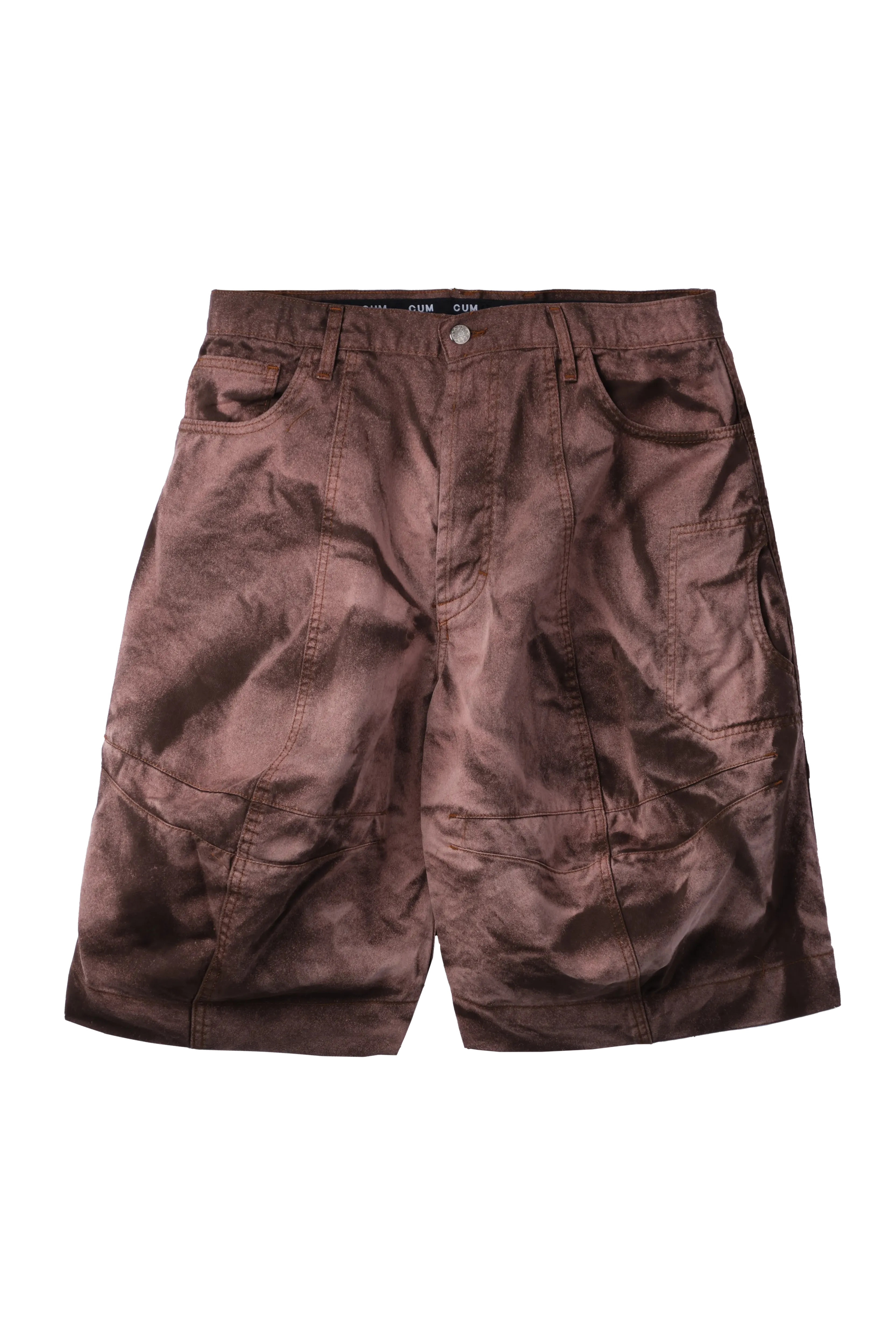 EDWARD CUMING COTTON TWILL OVERSIZED SHORTS BROWN