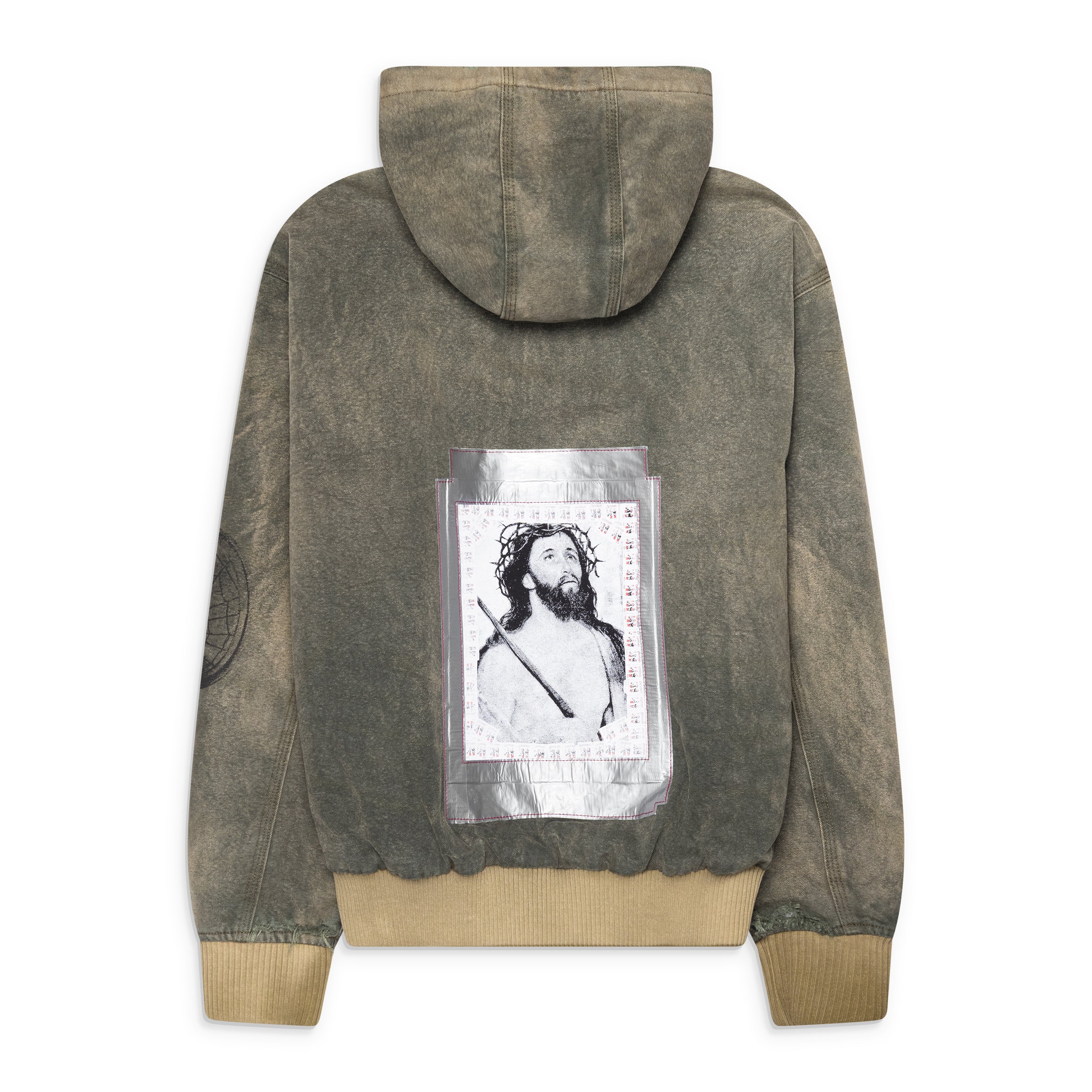Enfants Riches Deprimes War Started Hooded Work Jacket Green — view 2