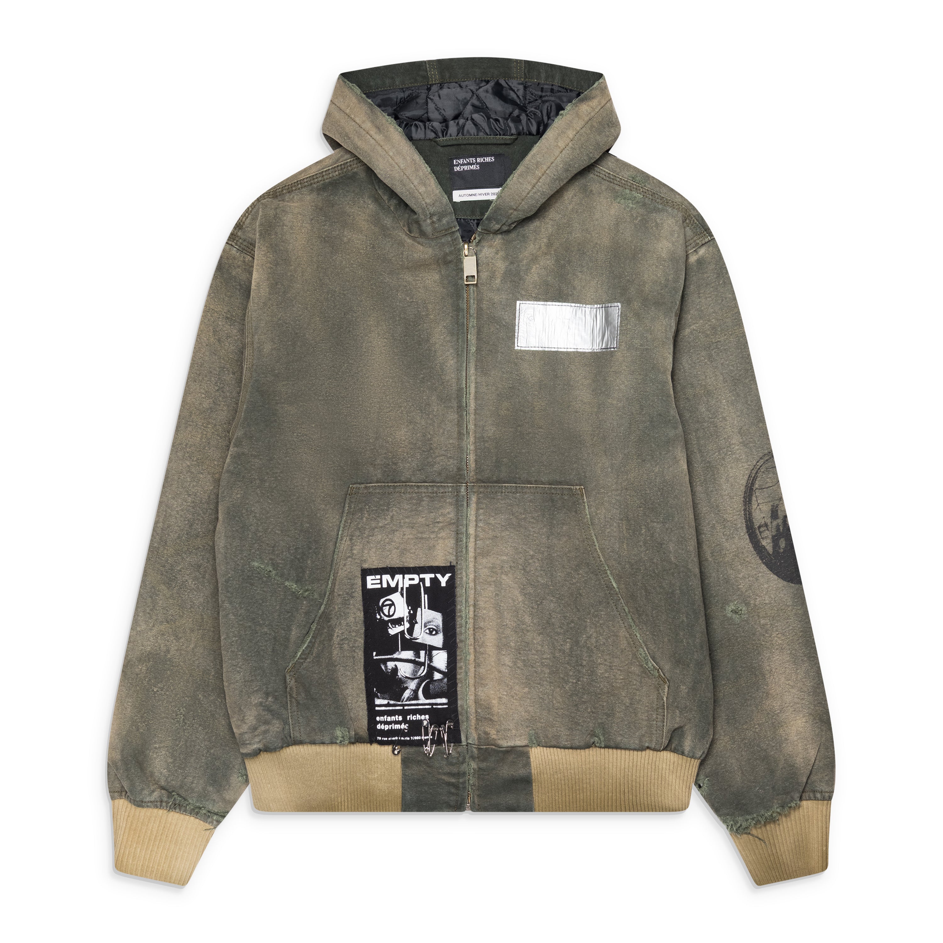 Enfants Riches Deprimes War Started Hooded Work Jacket Green