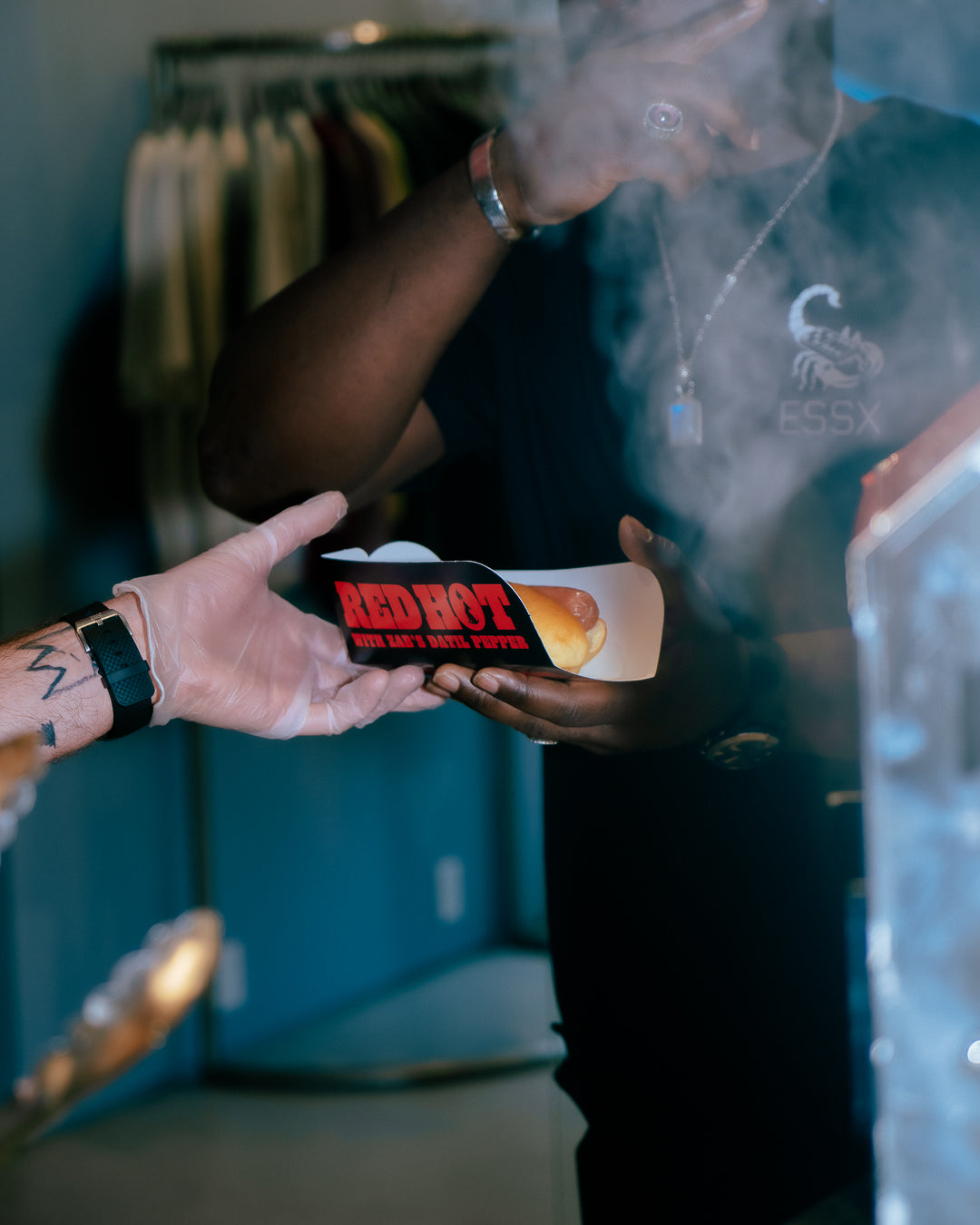 A person wearing incredibly styled clothes from ESSX NYC