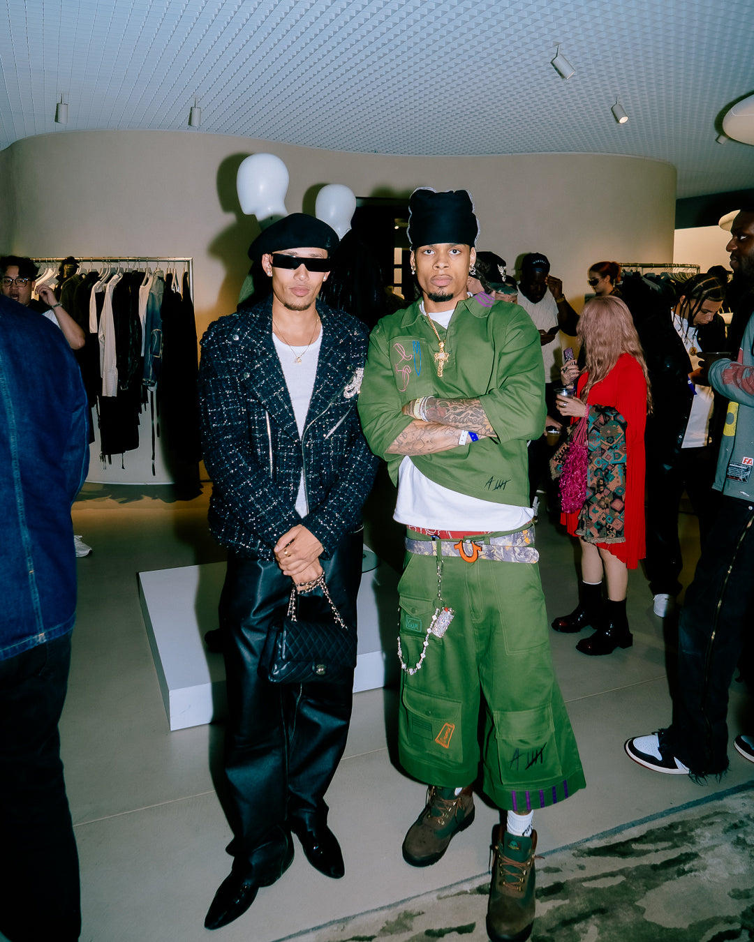 A person wearing incredibly styled clothes from ESSX NYC