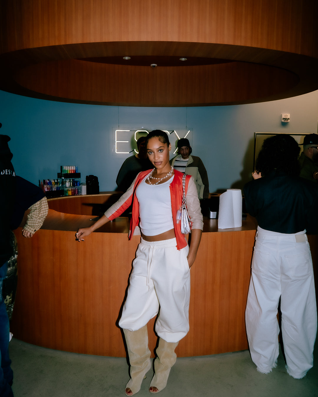 A person wearing incredibly styled clothes from ESSX NYC