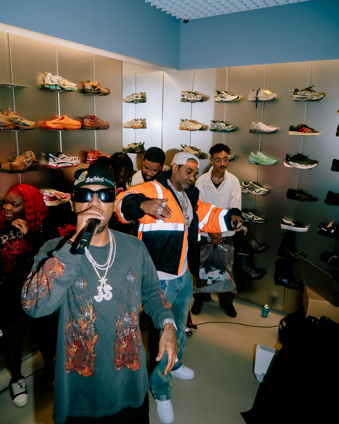 A person wearing incredibly styled clothes from ESSX NYC