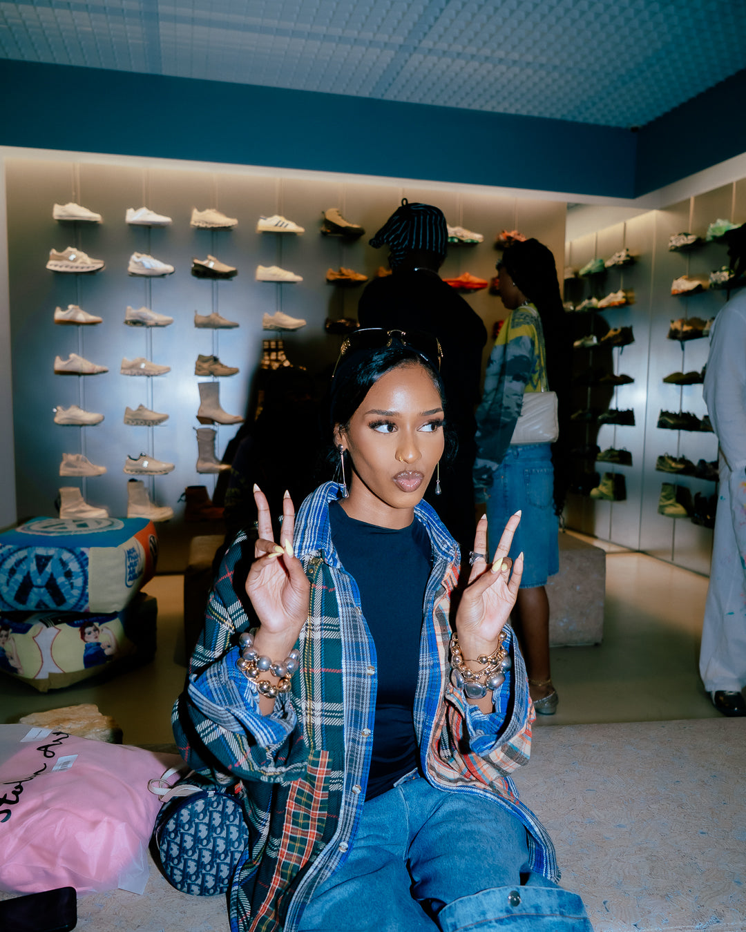 A person wearing incredibly styled clothes from ESSX NYC