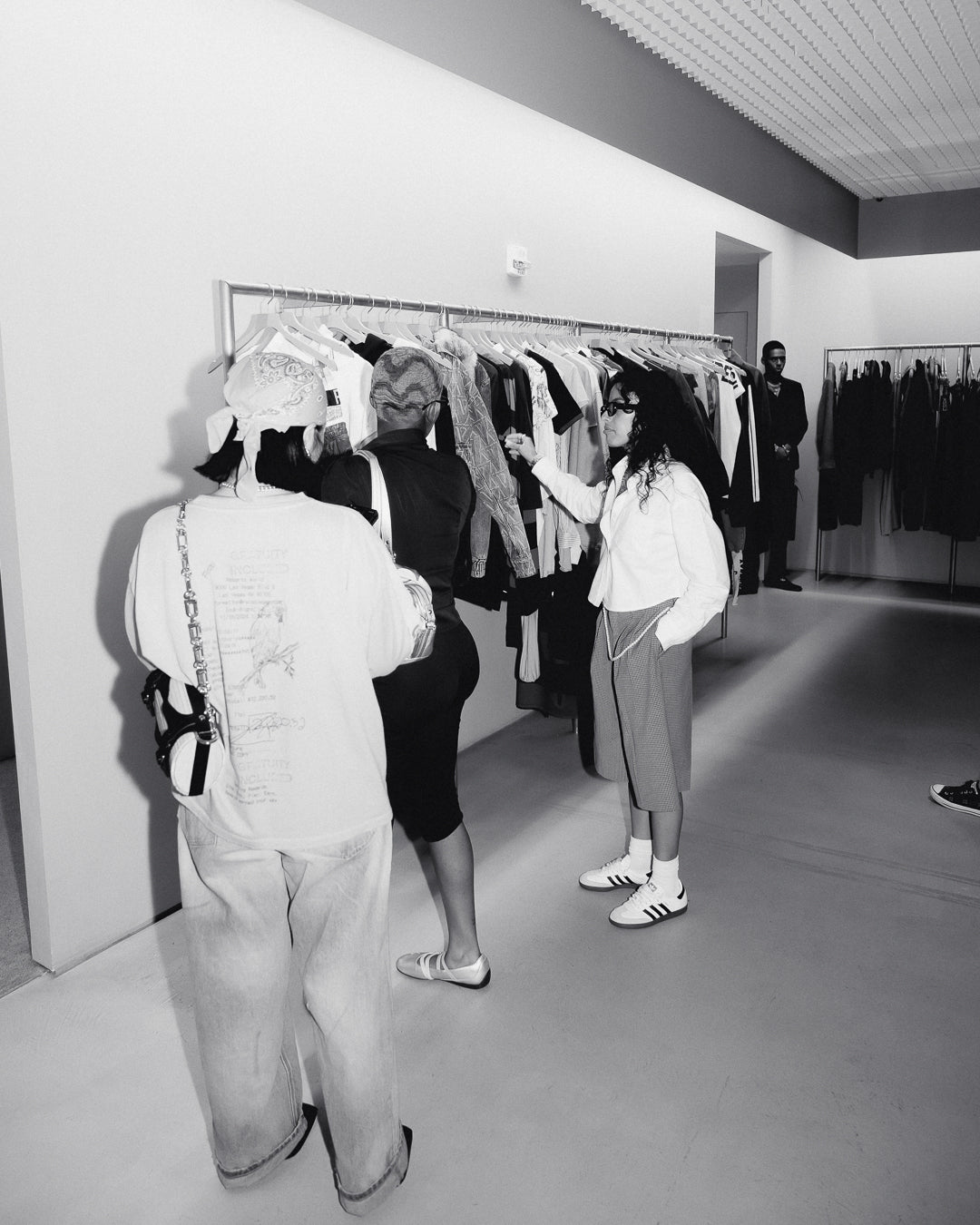 A person wearing incredibly styled clothes from ESSX NYC