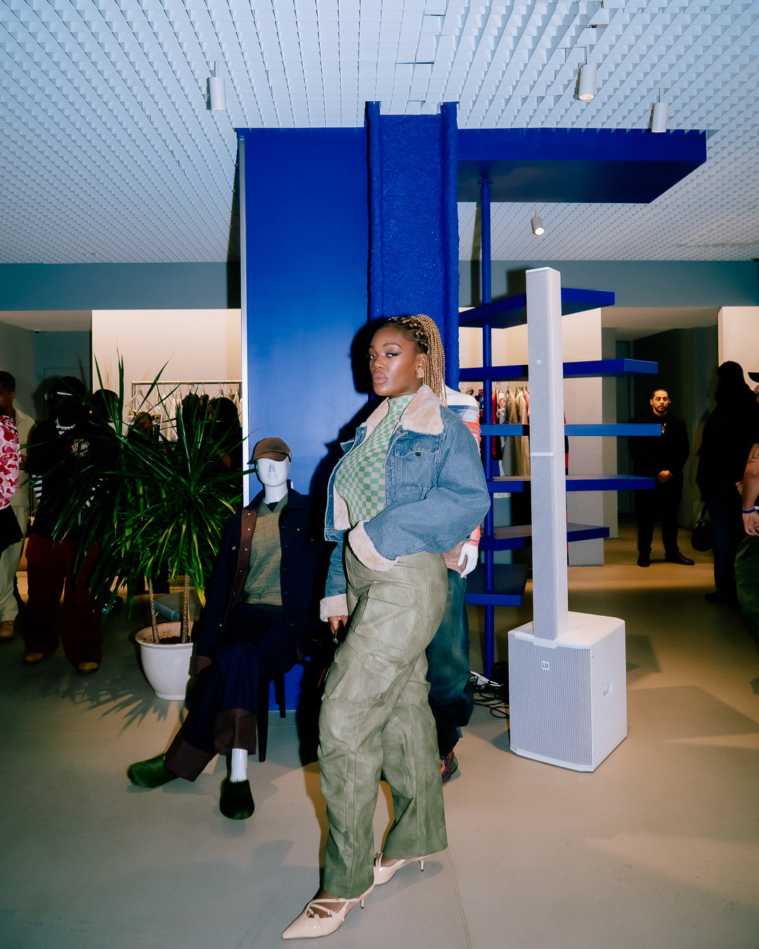 A person wearing incredibly styled clothes from ESSX NYC