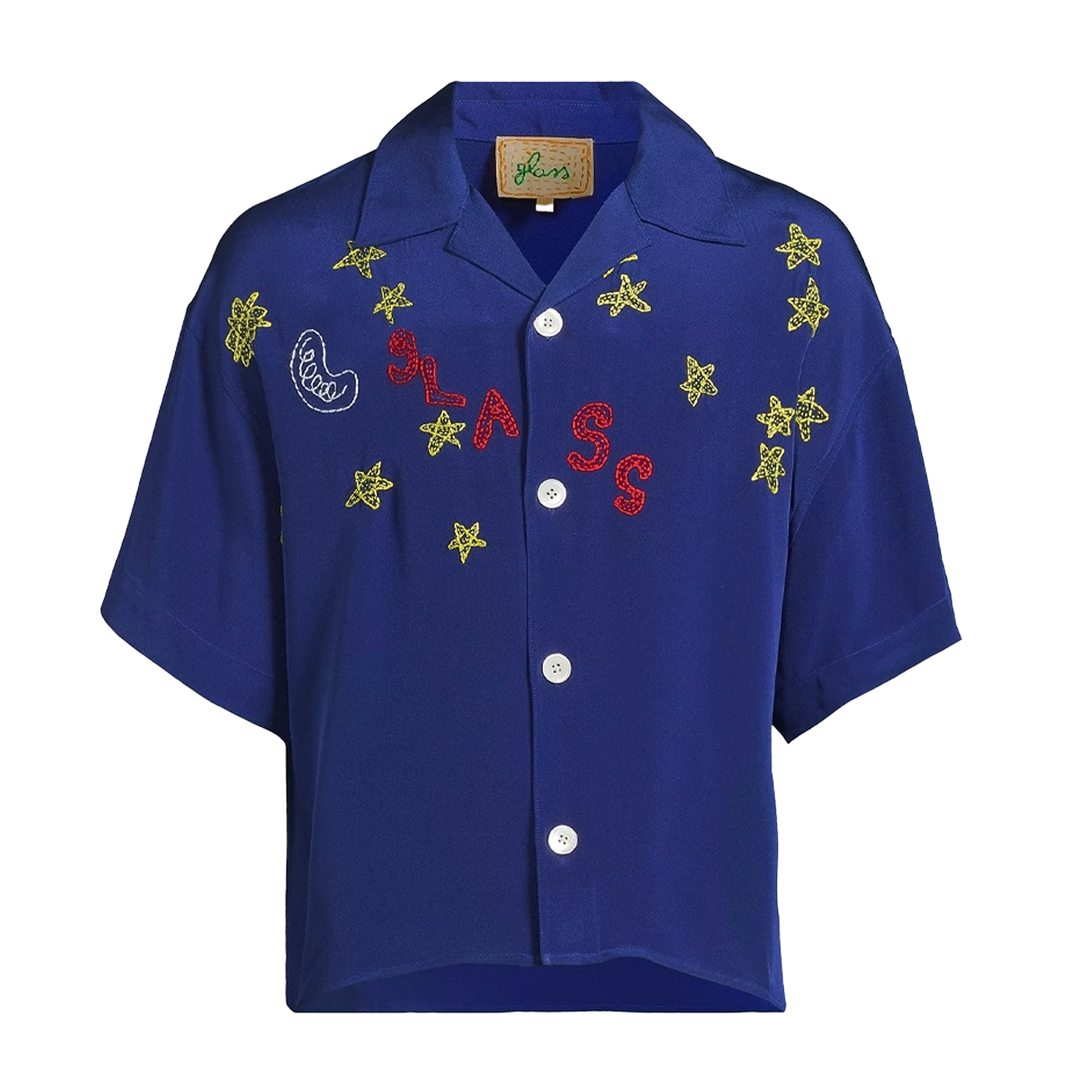 Glass Cypress Nightsky Silk Shirt Blue 8445