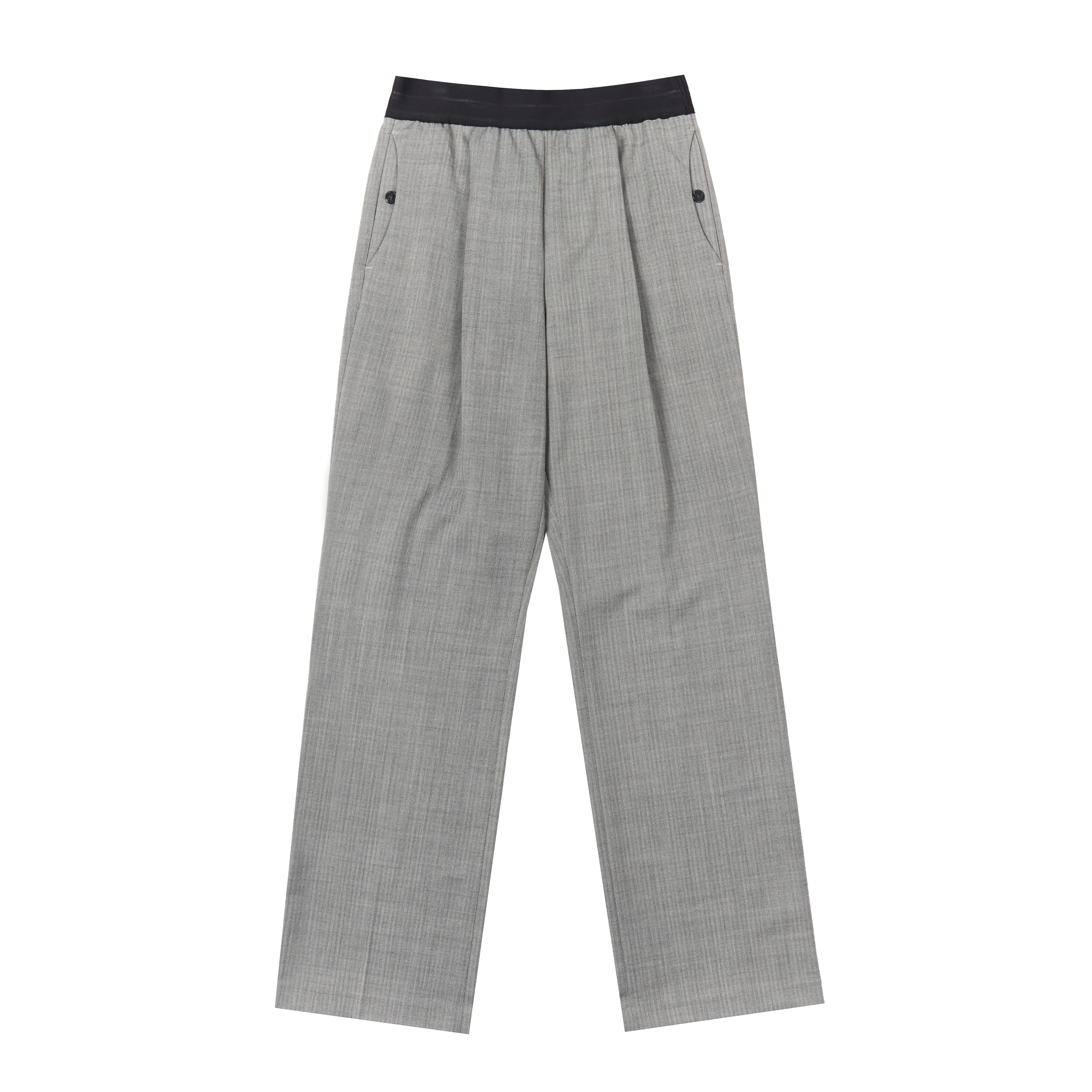 HELMUT LANG TROUSERS WITH LOGO PULL ON ELASTIC BAND WAIST GRAY